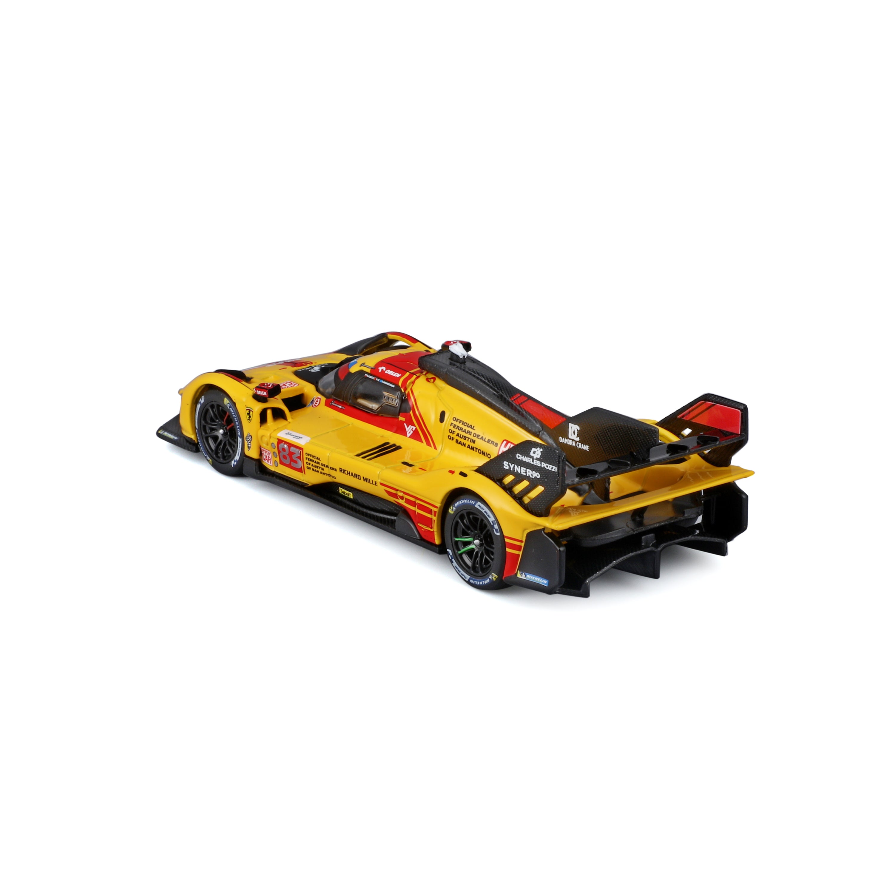 bburago-racing-ferrari-499p-83-modellauto-1-43-mit-vitrine-rot image 5