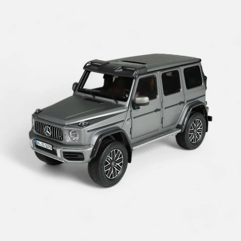 nzg-mercedes-amg-g-63-4x4-modellauto-1-18-platin-magno image 1