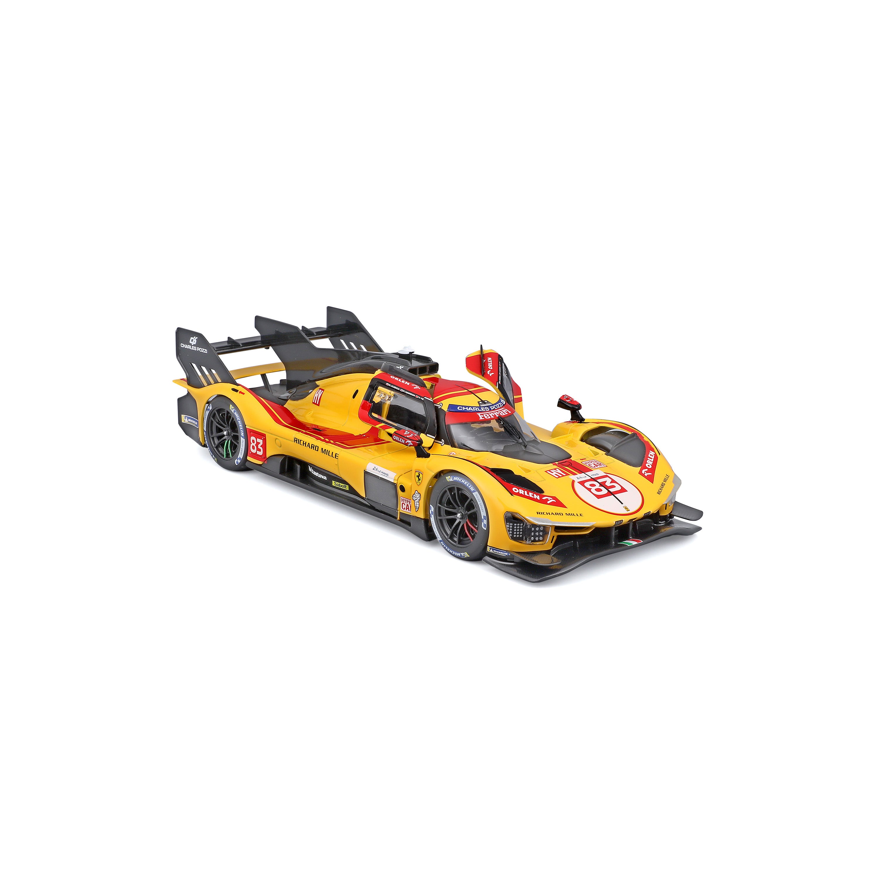 bburago-racing-ferrari-499p-modellauto-1-24-le-mans-nr-83-gelb image 6