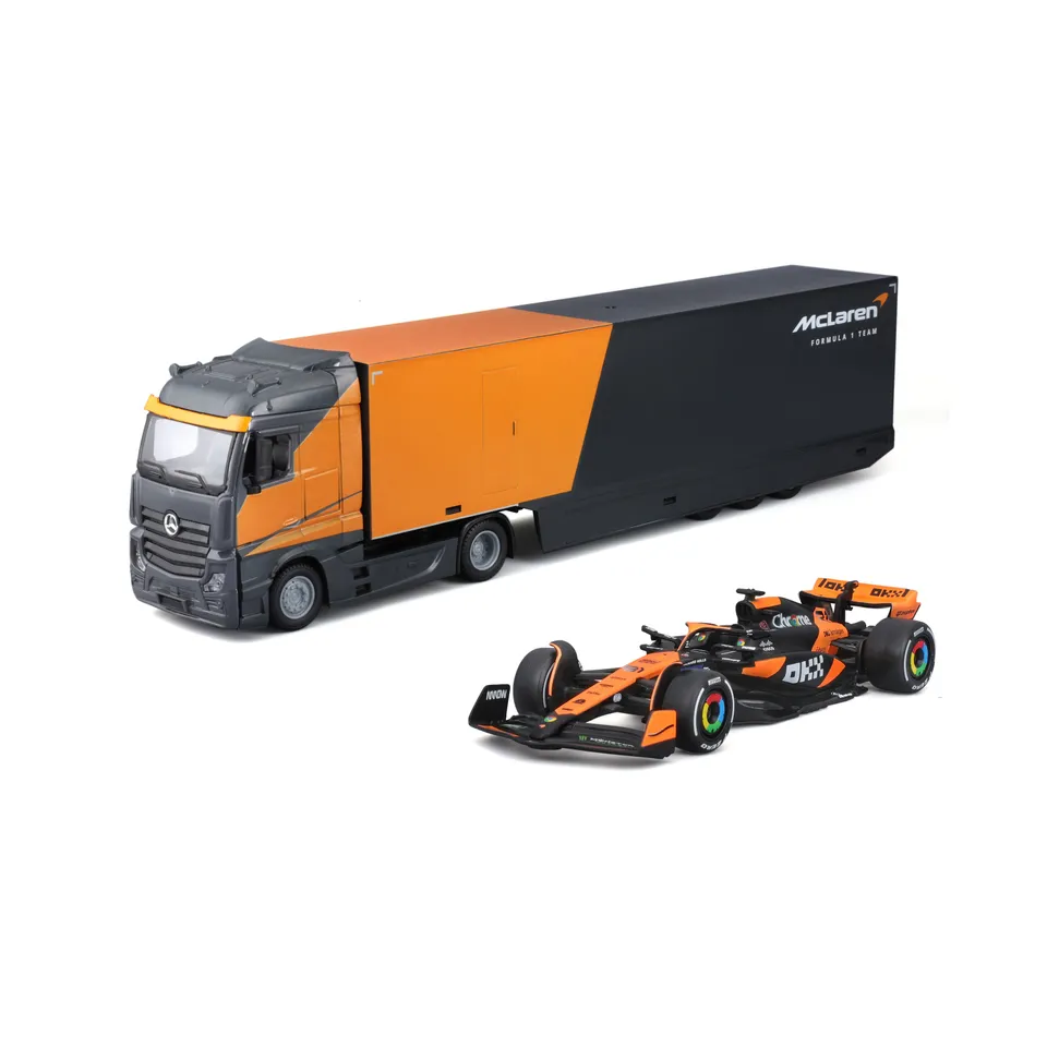bburago-f1-mercedes-truck-mclaren-mcl38-set-1-43-norris image 1