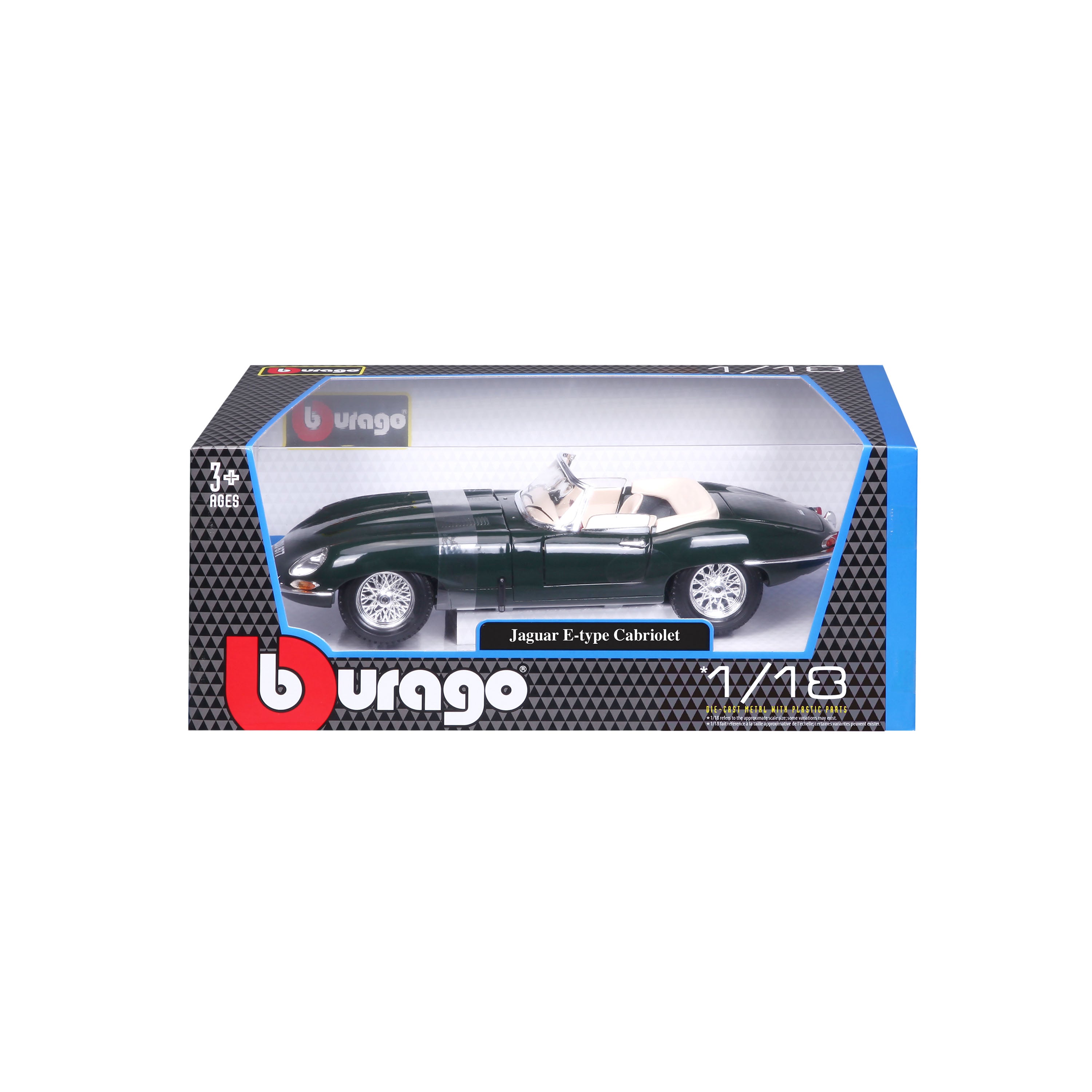 bburago-street-cars-jaguar-e-type-cabriolet-1-18-modellauto-gr-n image 7