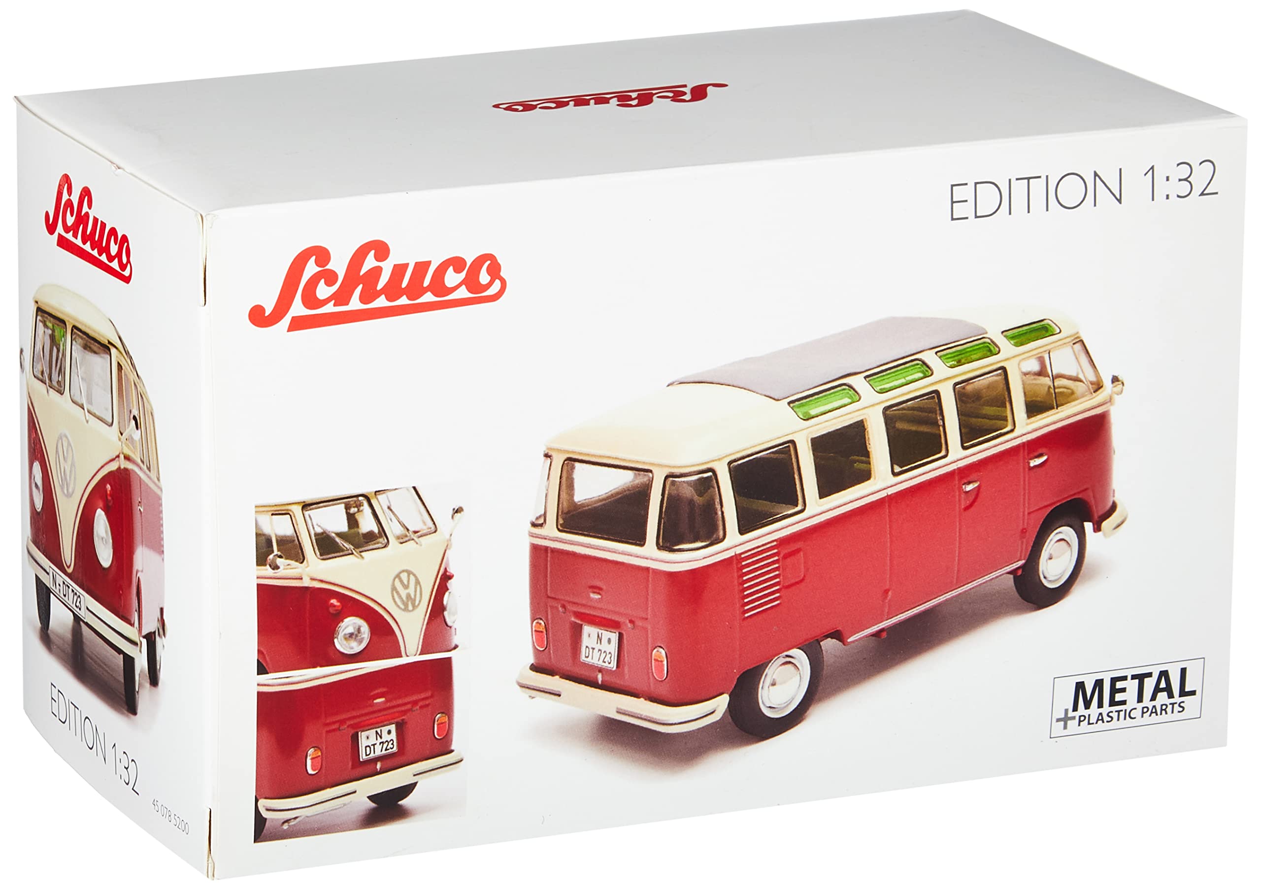 schuco-vw-t1-samba-modellauto-1-32-rot-beige-bulli image 4