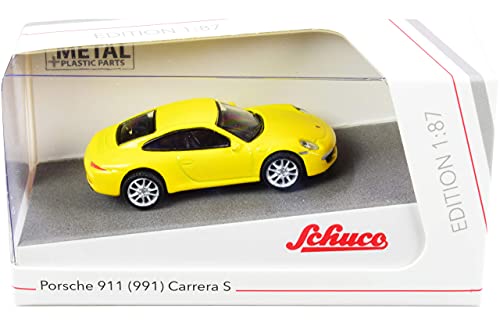 schuco-porsche-911-carrera-s-coupe-991-modellauto-1-87-gelb image 6