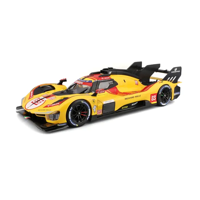bburago-racing-ferrari-499p-83-modellauto-1-18-hypercar-gelb image 1