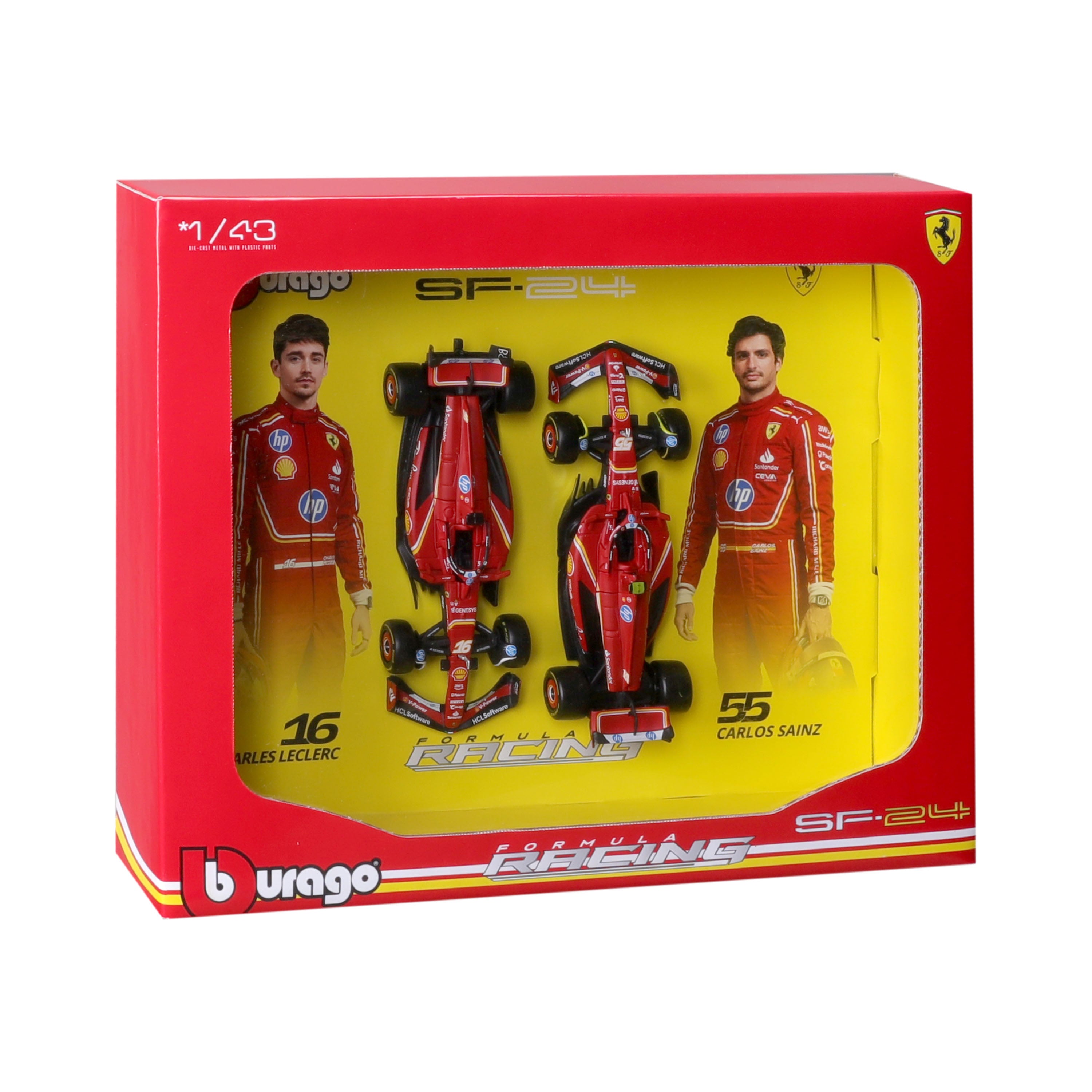 bburago-formula-1-ferrari-sf-24-leclerc-sainz-set-1-43-imola-2er image 4