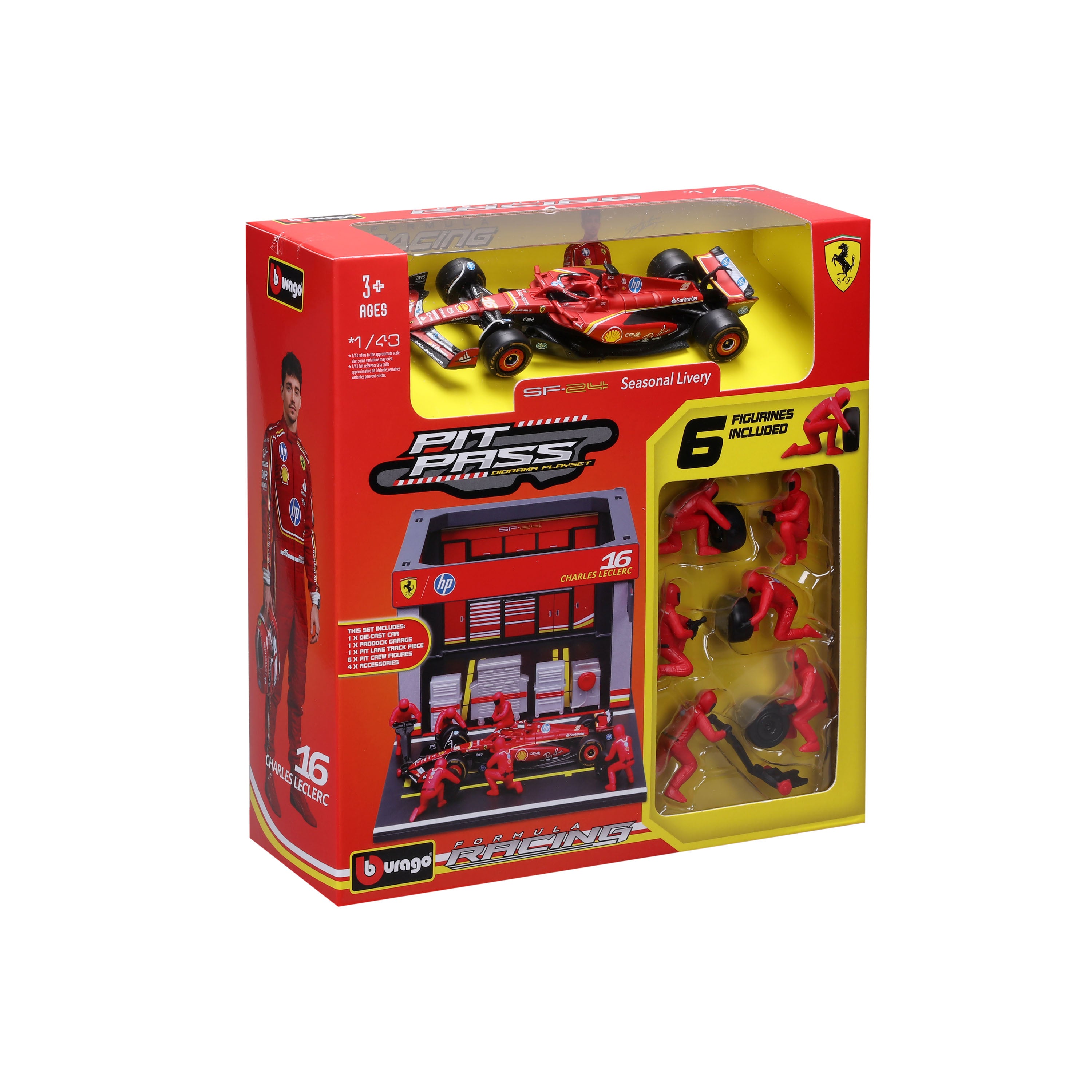bburago-formula-1-ferrari-sf-24-pit-stop-set-1-43-leclerc image 2