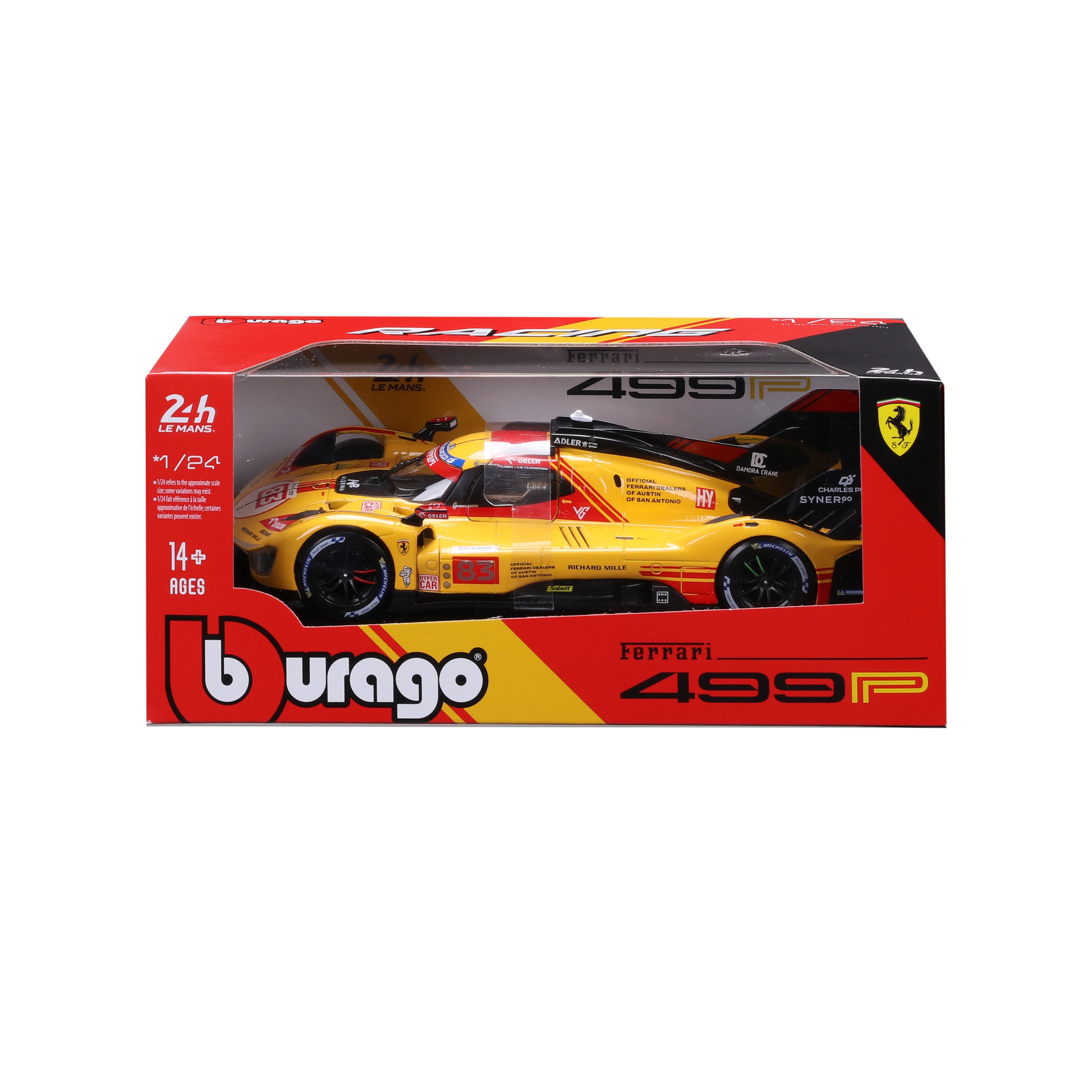 bburago-racing-ferrari-499p-83-modellauto-1-24-gelb image 2