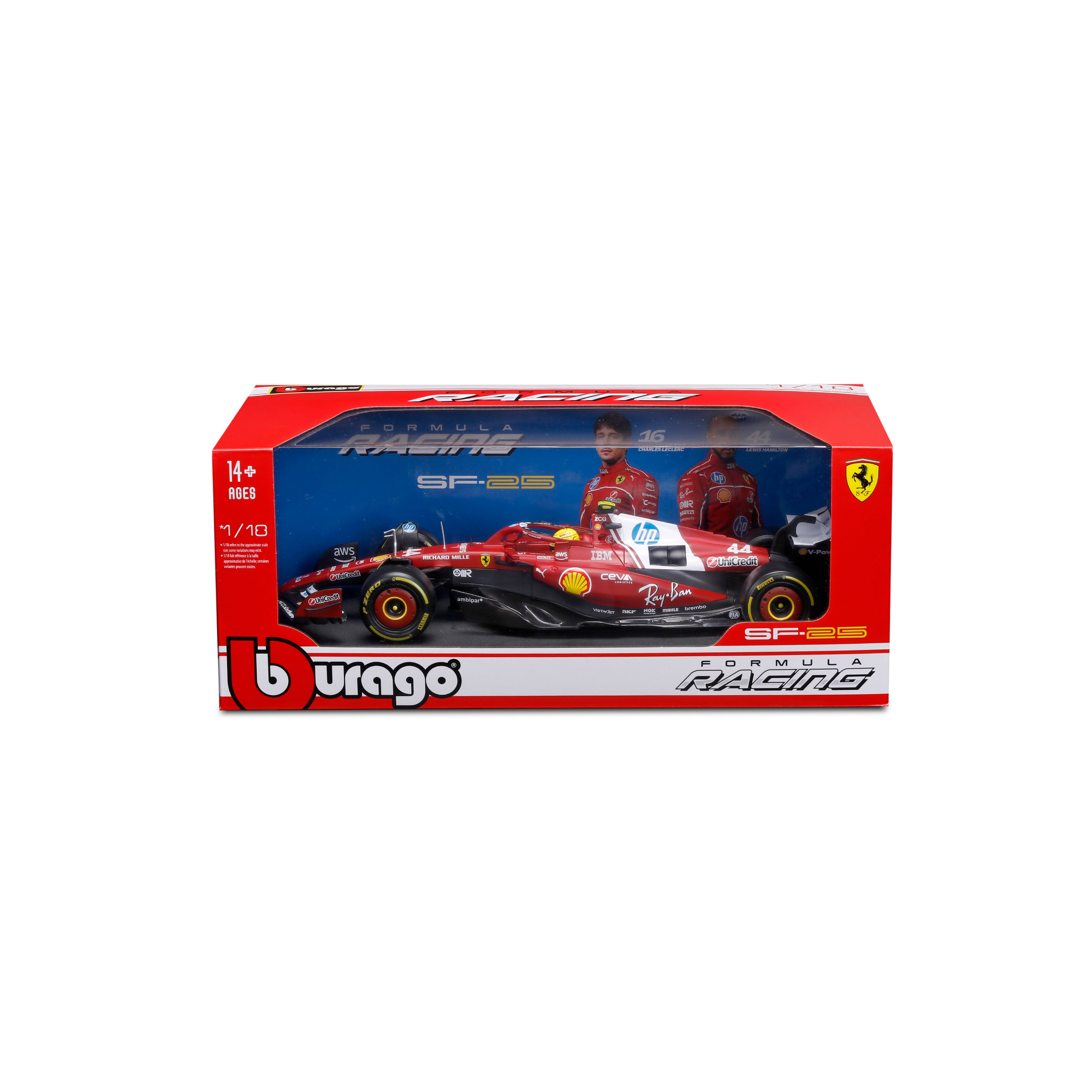 bburago-formula-1-ferrari-sf-25-hamilton-44-modellauto-1-18-rot image 2