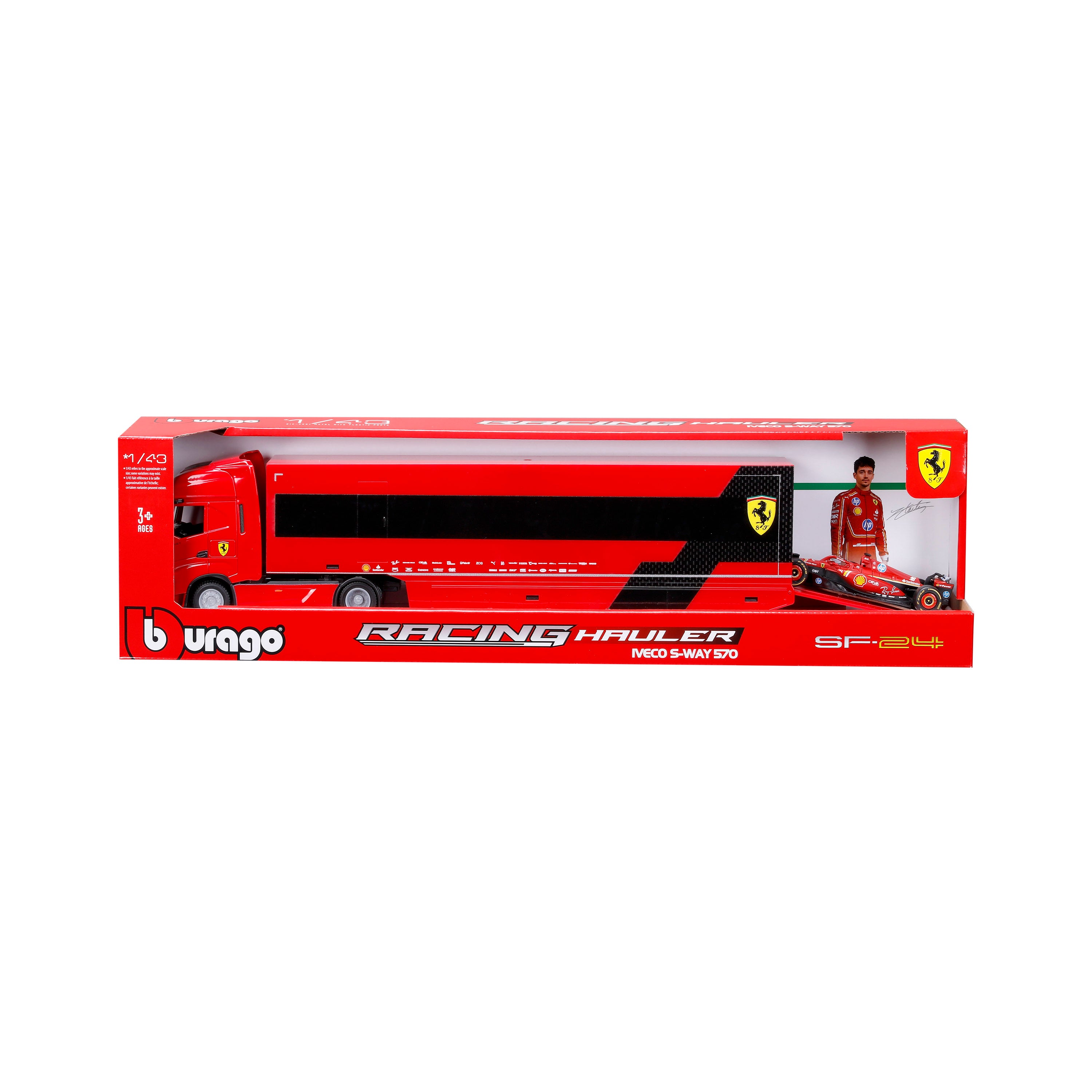 bburago-f1-iveco-s-way-ferrari-sf-24-set-modellauto-1-43 image 4