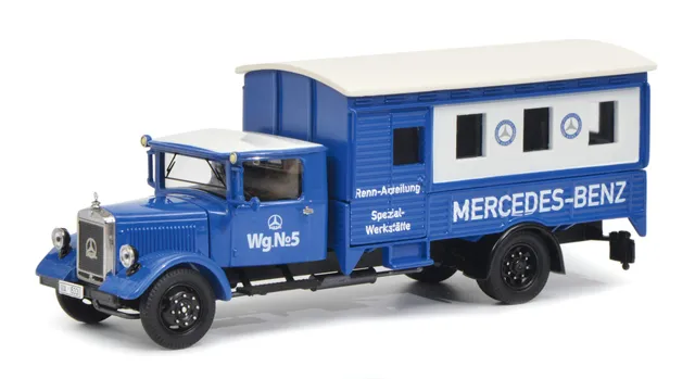 schuco-mercedes-lo-2750-rennabteilung-1-43-blau-wei image 1