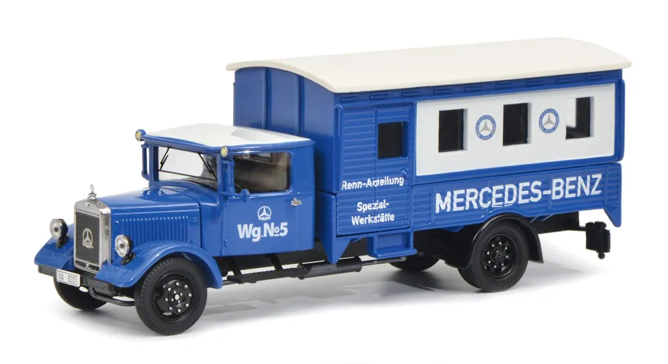 schuco-mercedes-lo-2750-rennabteilung-1-43-blau-wei image 1