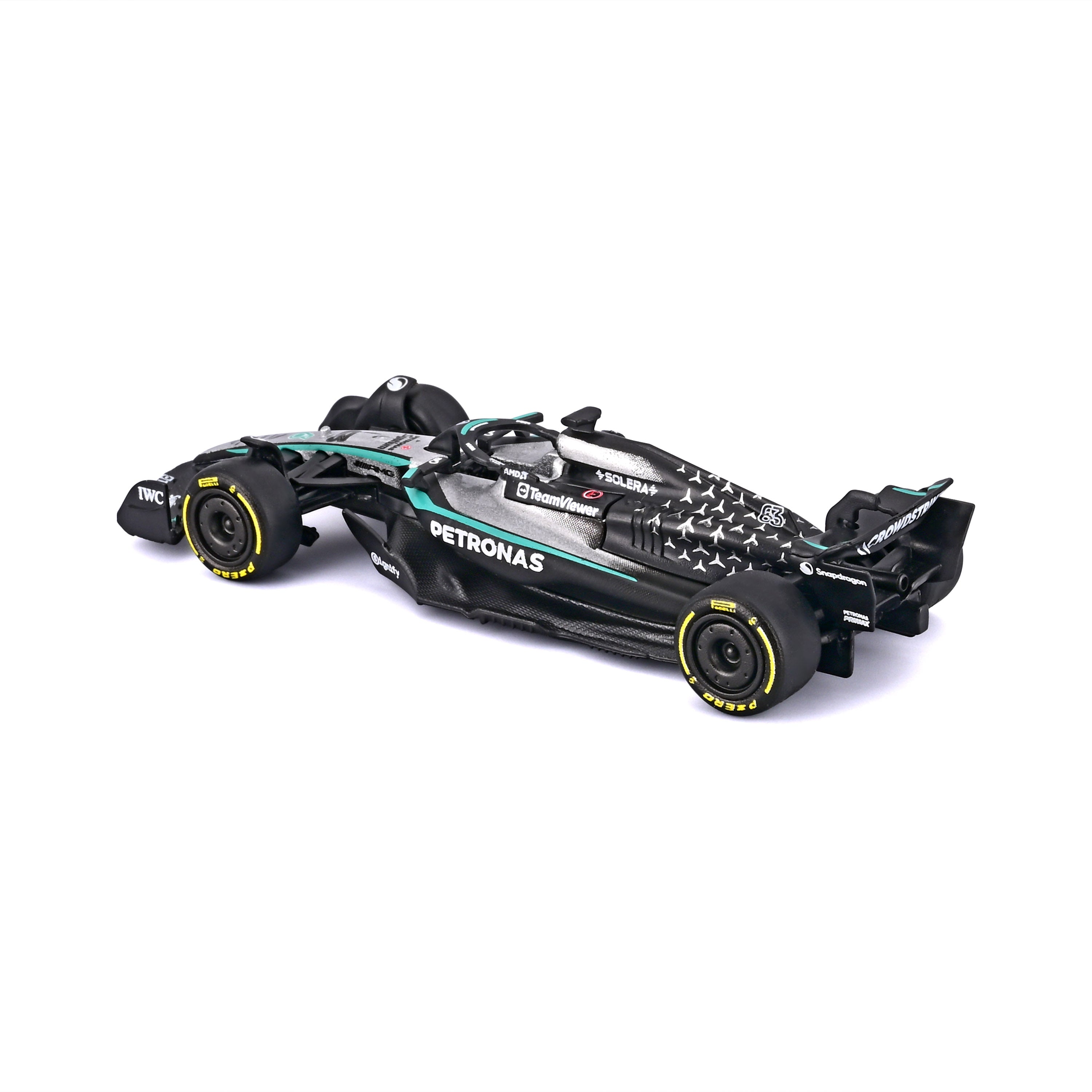 bburago-formula-1-mercedes-amg-w16-63-russell-modellauto-1-64-mit-vitrine image 5