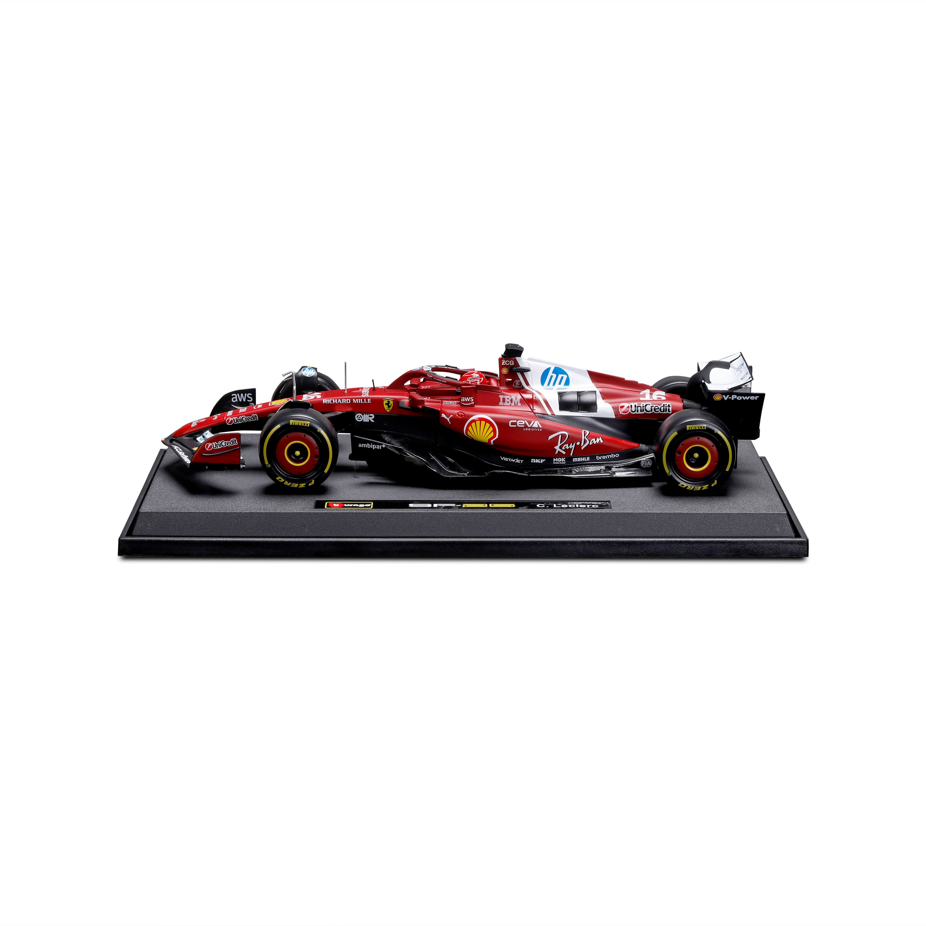 bburago-formula-1-ferrari-sf-25-leclerc-16-1-18-modellauto-rot image 3