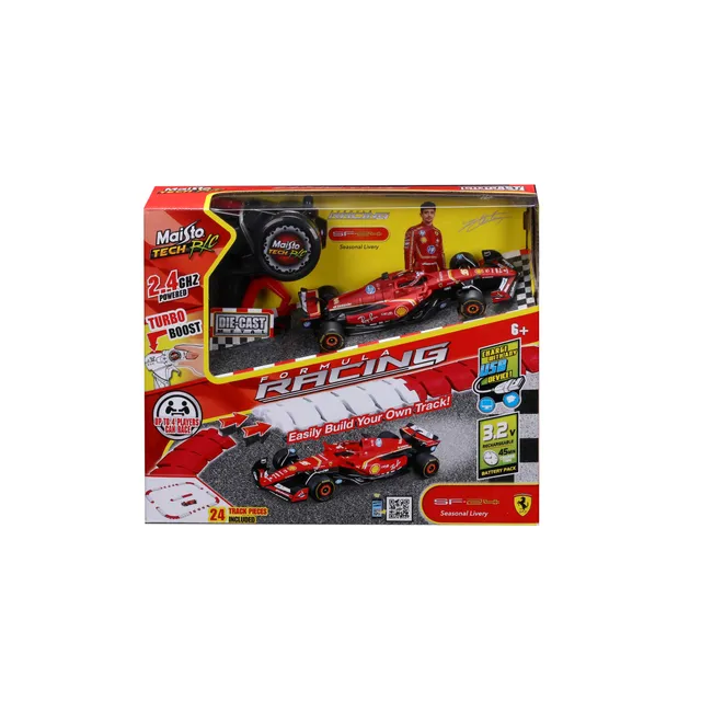 bburago-formula-1-ferrari-sf-24-rc-auto-1-41-mit-strecke-rot image 1