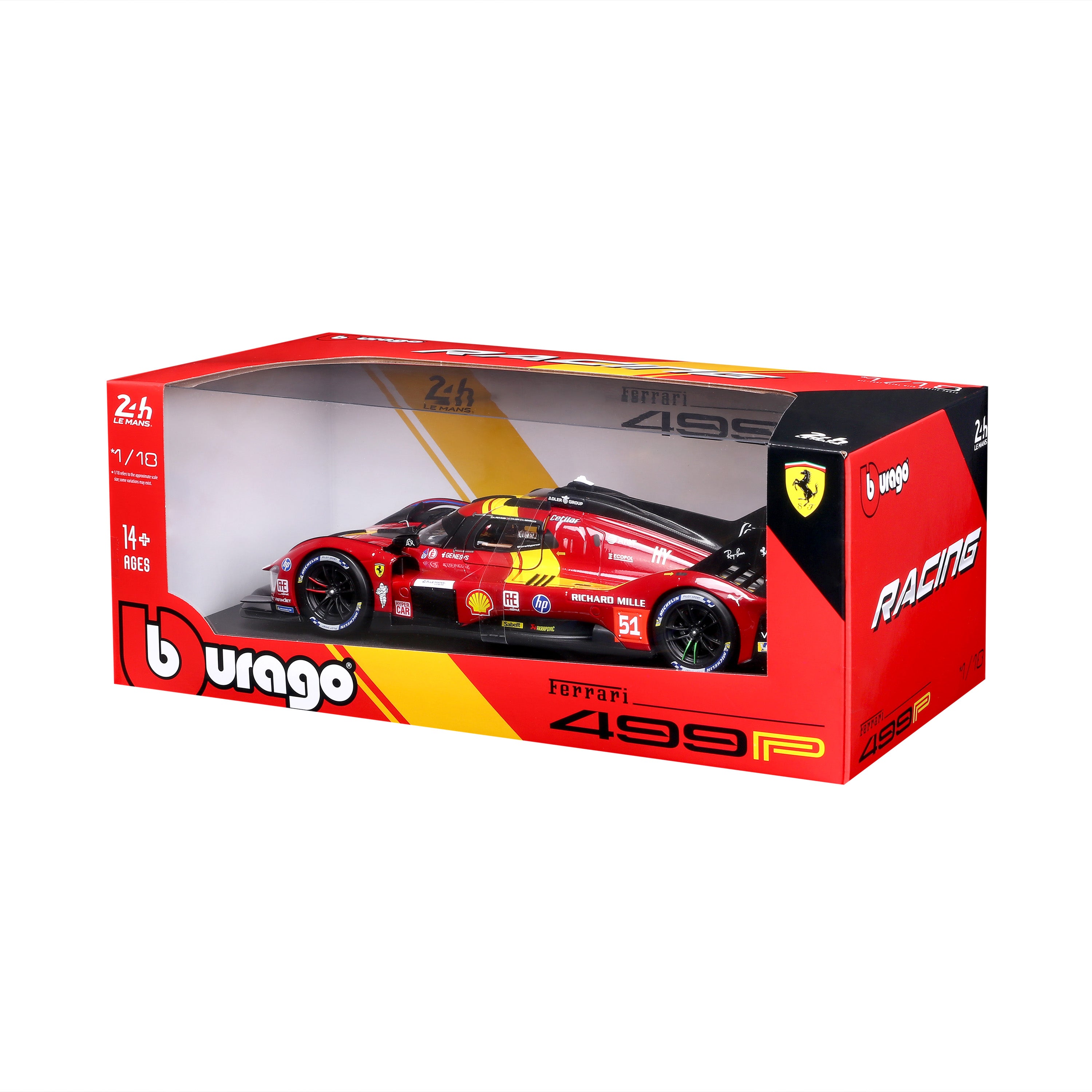 bburago-racing-ferrari-499p-hypercar-modellauto-1-18-nr-51 image 7