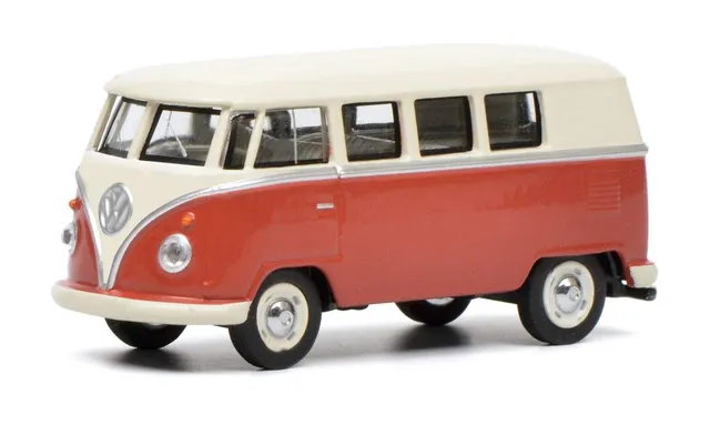 schuco-edition-vw-t1-bus-modellauto-1-64-rot-beige image 1