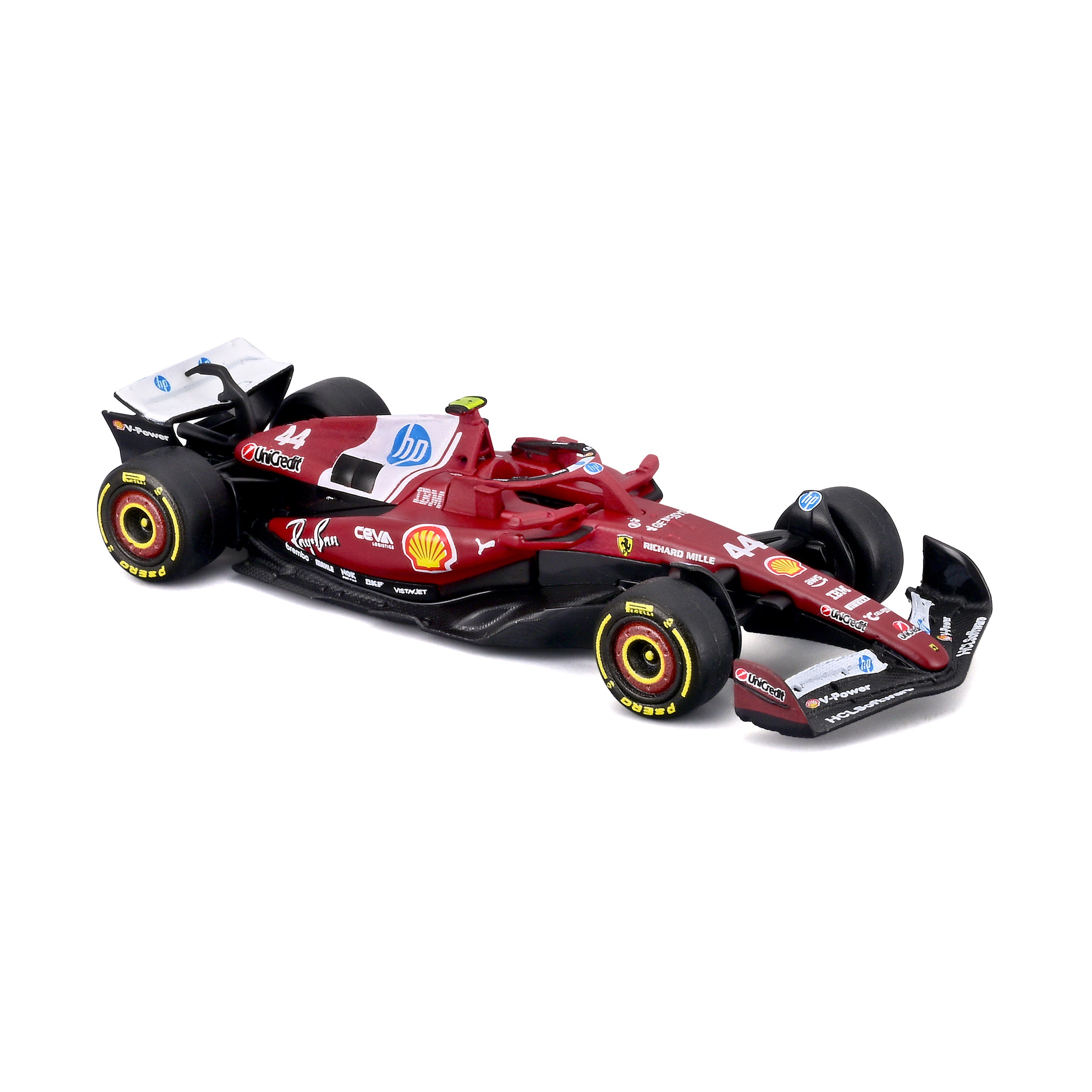 bburago-f1-ferrari-sf-25-hamilton-44-modellauto-1-64-rot-vitrine image 6