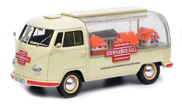 schuco-pro-r18-vw-t1a-schw-bisch-hall-modellauto-1-18-beige image 1