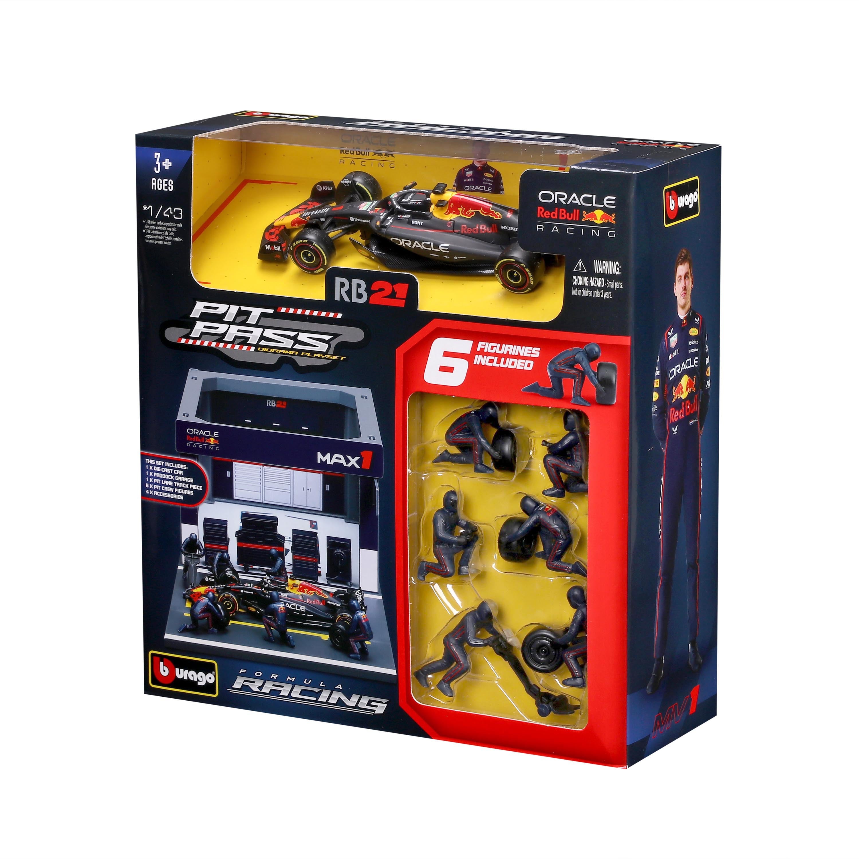 bburago-formula-1-red-bull-rb21-verstappen-pit-stop-diorama-1-43 image 6