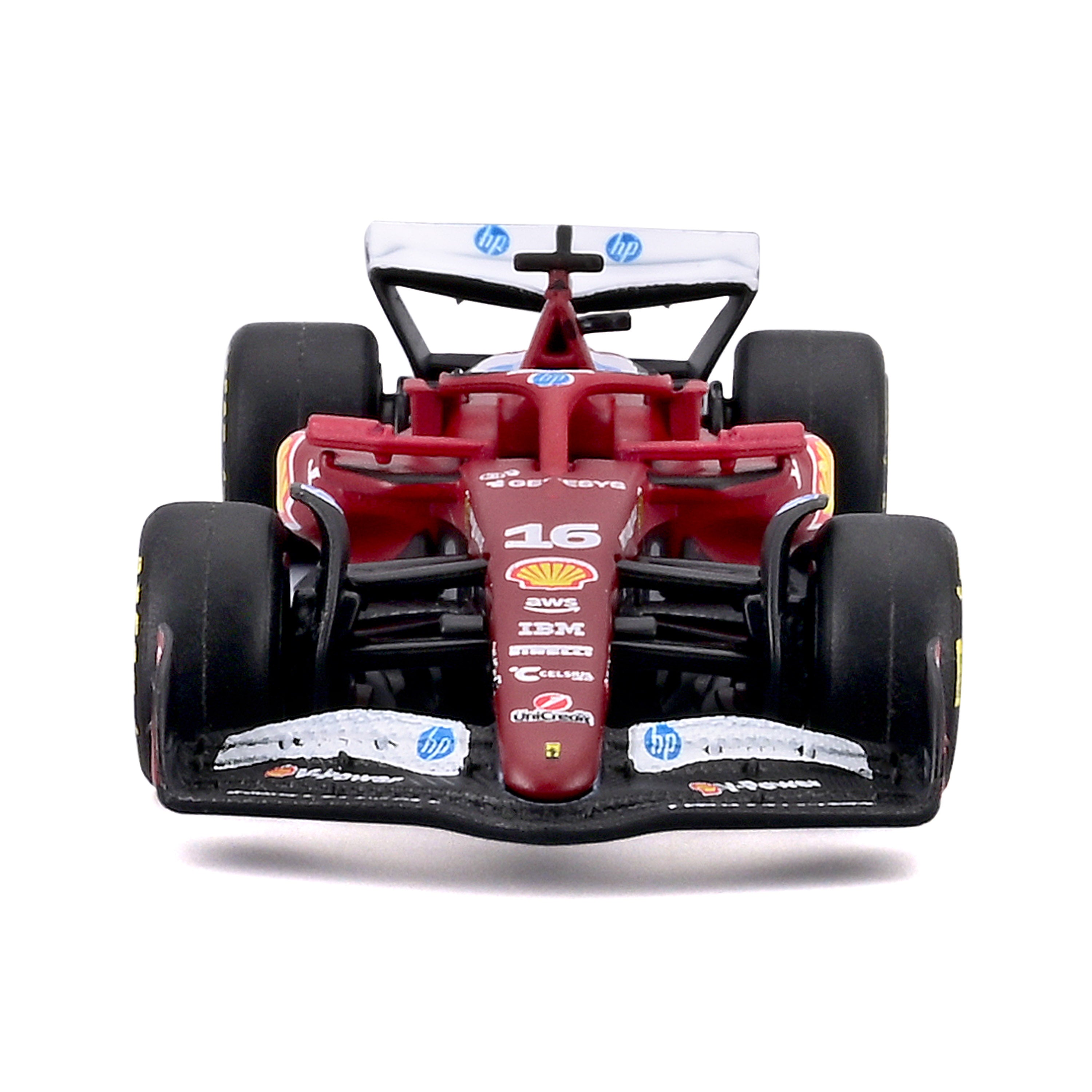 bburago-formula-1-ferrari-sf-25-16-leclerc-modellauto-1-64-mit-vitrine image 3