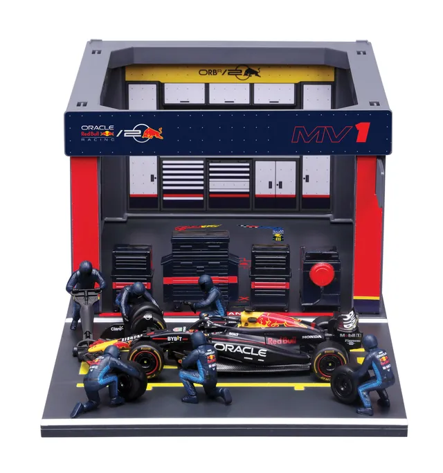 bburago-formula-1-red-bull-rb20-verstappen-boxenstopp-set-1-43-figuren image 1