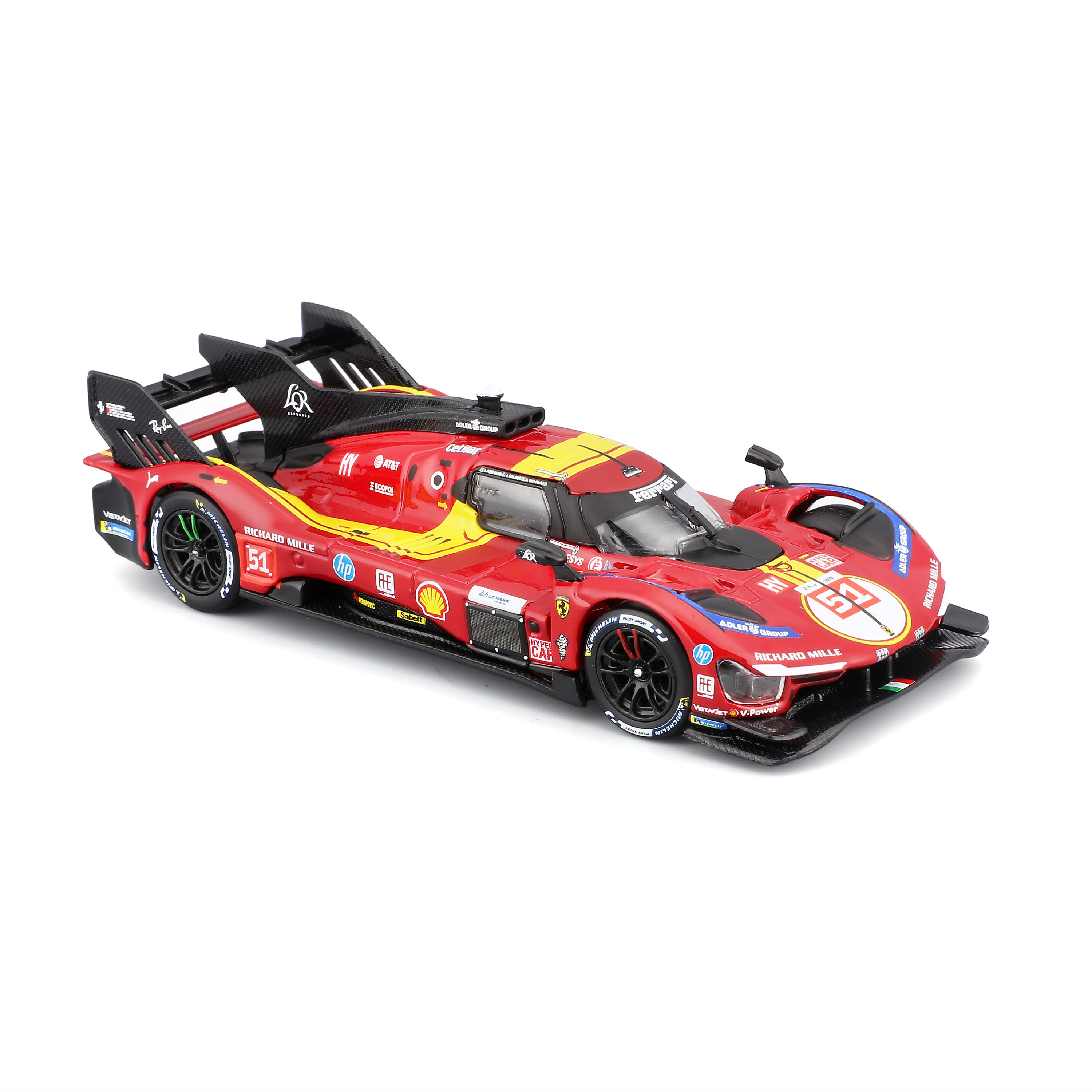 bburago-racing-ferrari-499p-51-modellauto-1-43-mit-vitrine-rot image 7