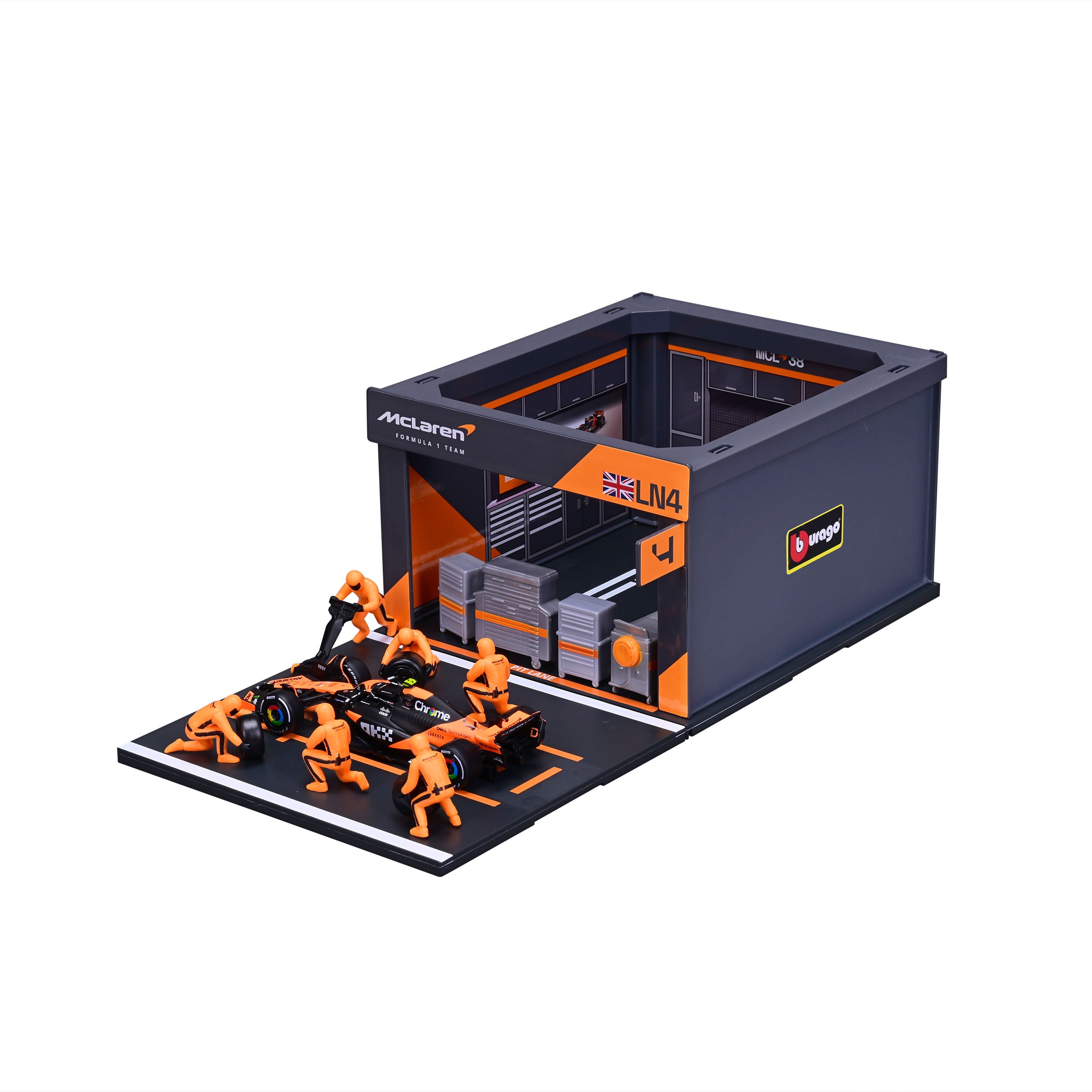 bburago-formula-1-mclaren-mcl38-pit-stop-modellauto-1-43-norris image 4