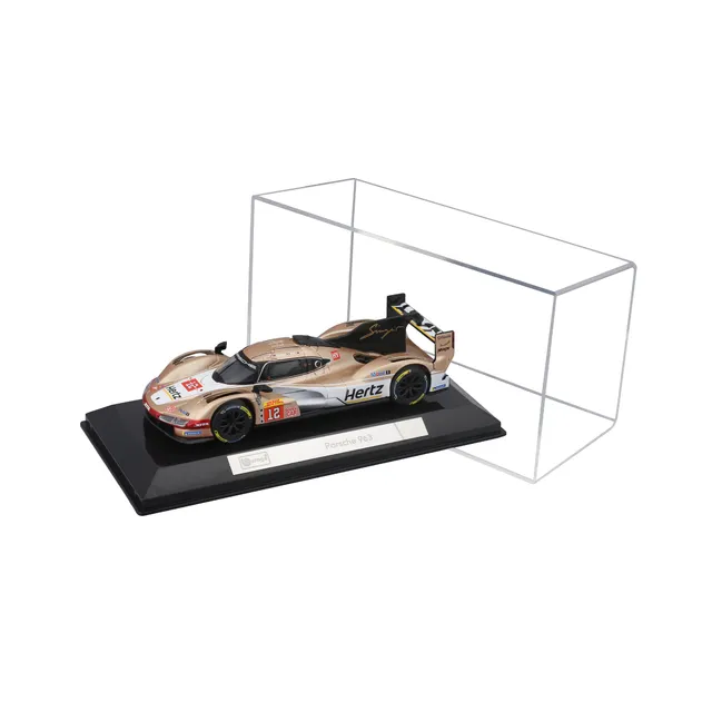 bburago-racing-porsche-963-12-modellauto-1-43-gold-mit-vitrine image 1