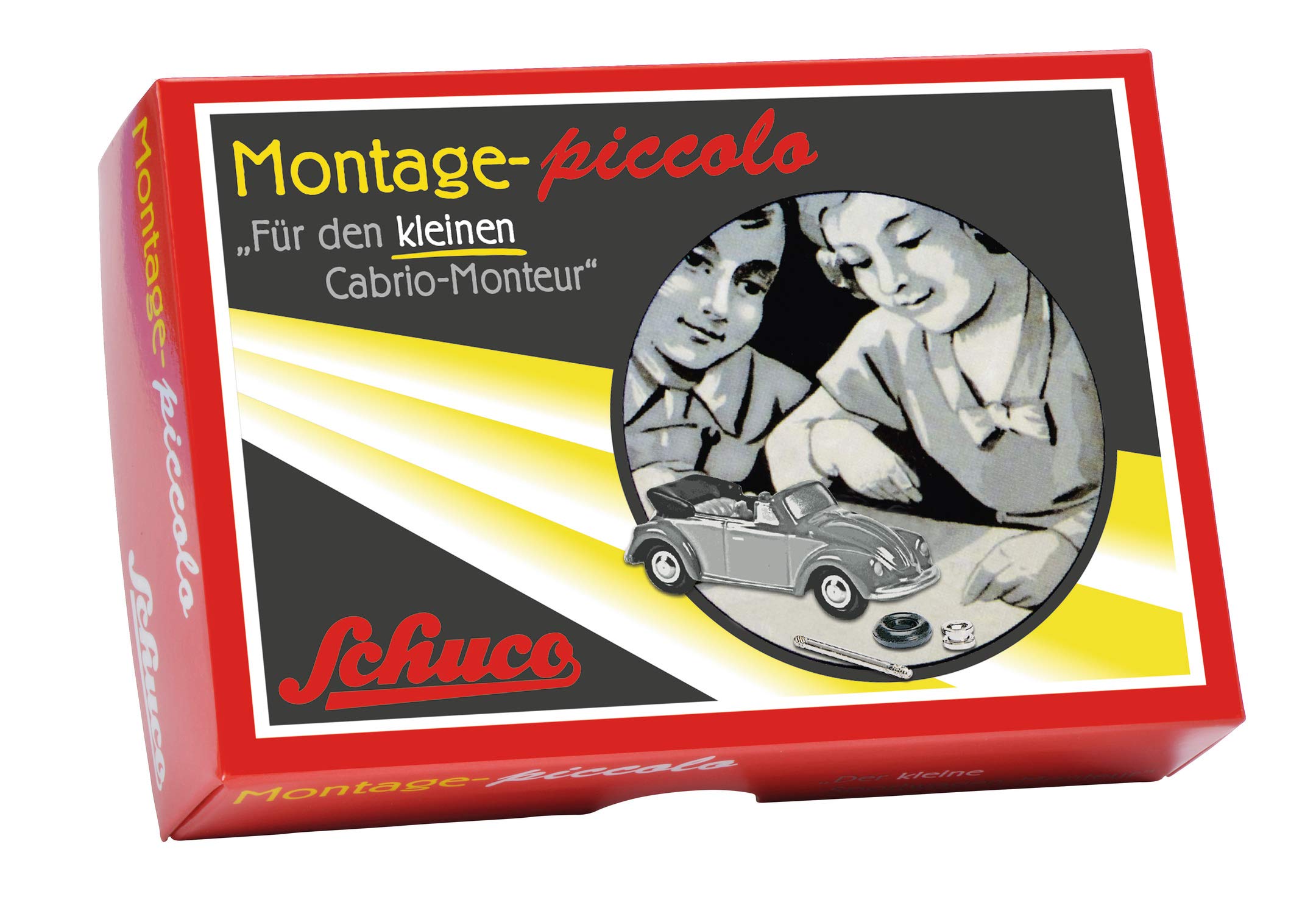 schuco-piccolo-montagekasten-vw-k-fer-cabrio-modellauto-grau-beige image 4