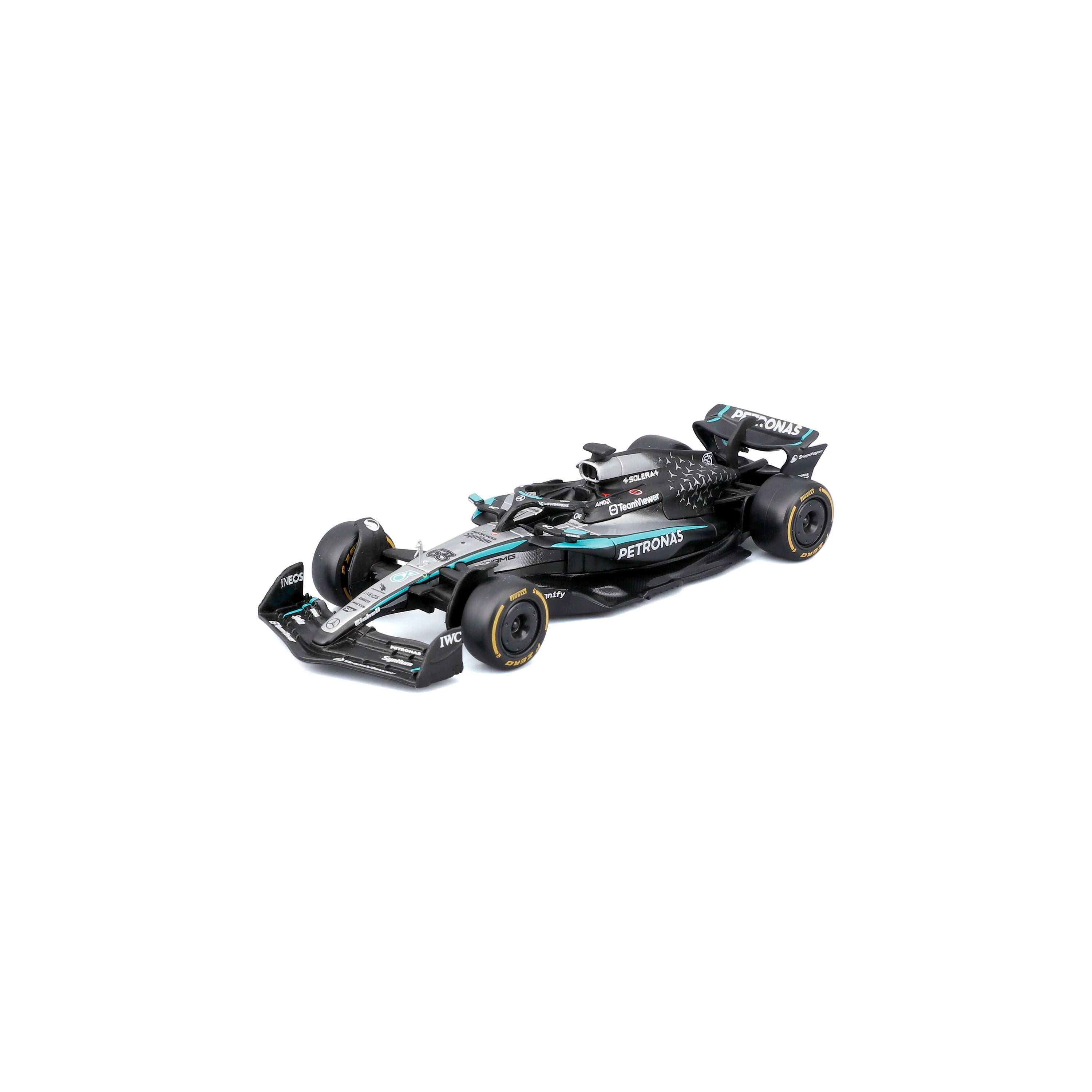 bburago-formula-1-mercedes-w16-63-russell-modellauto-1-43-silber image 1