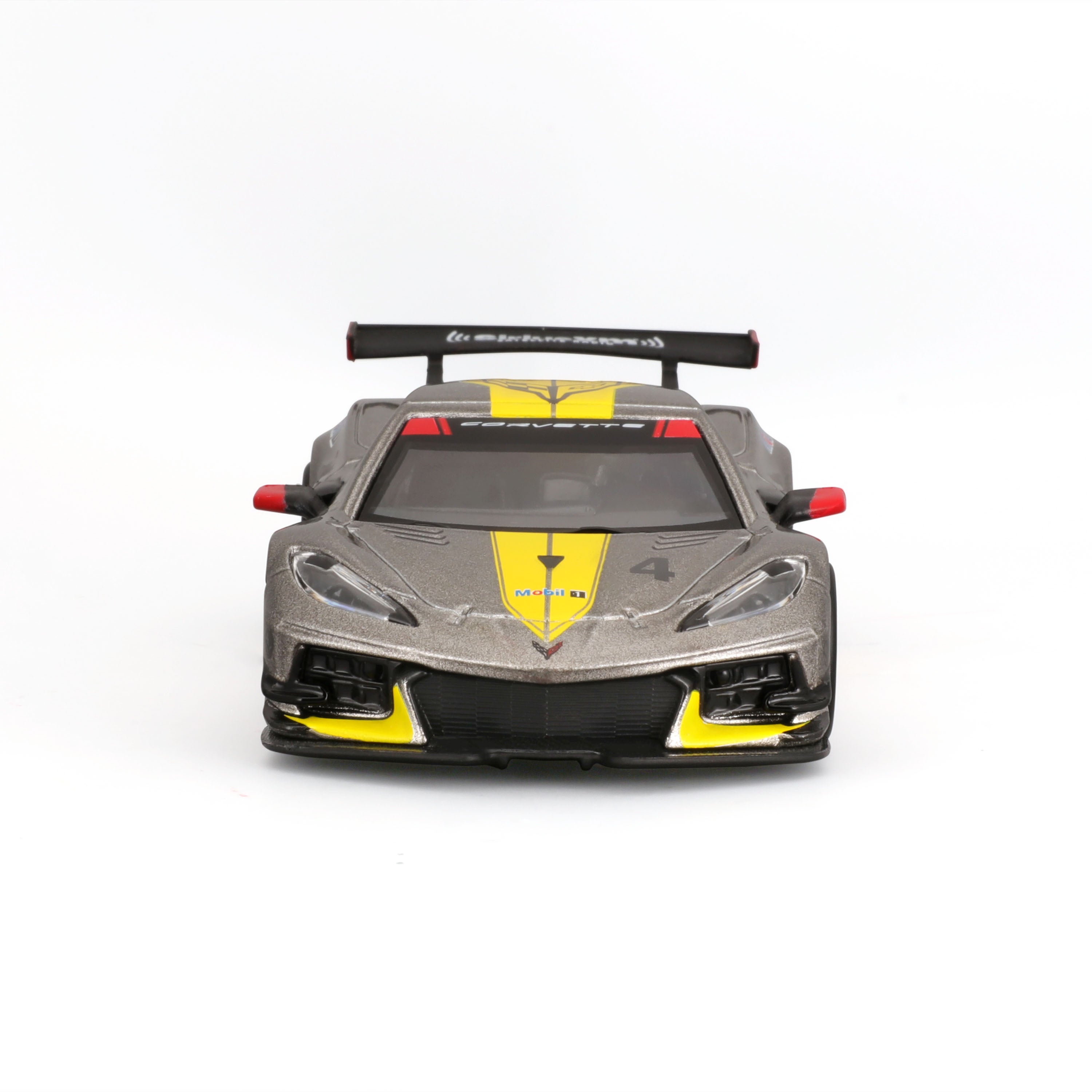bburago-racing-corvette-c8-r-2020-modellauto-1-43-grau-mit-vitrine image 3
