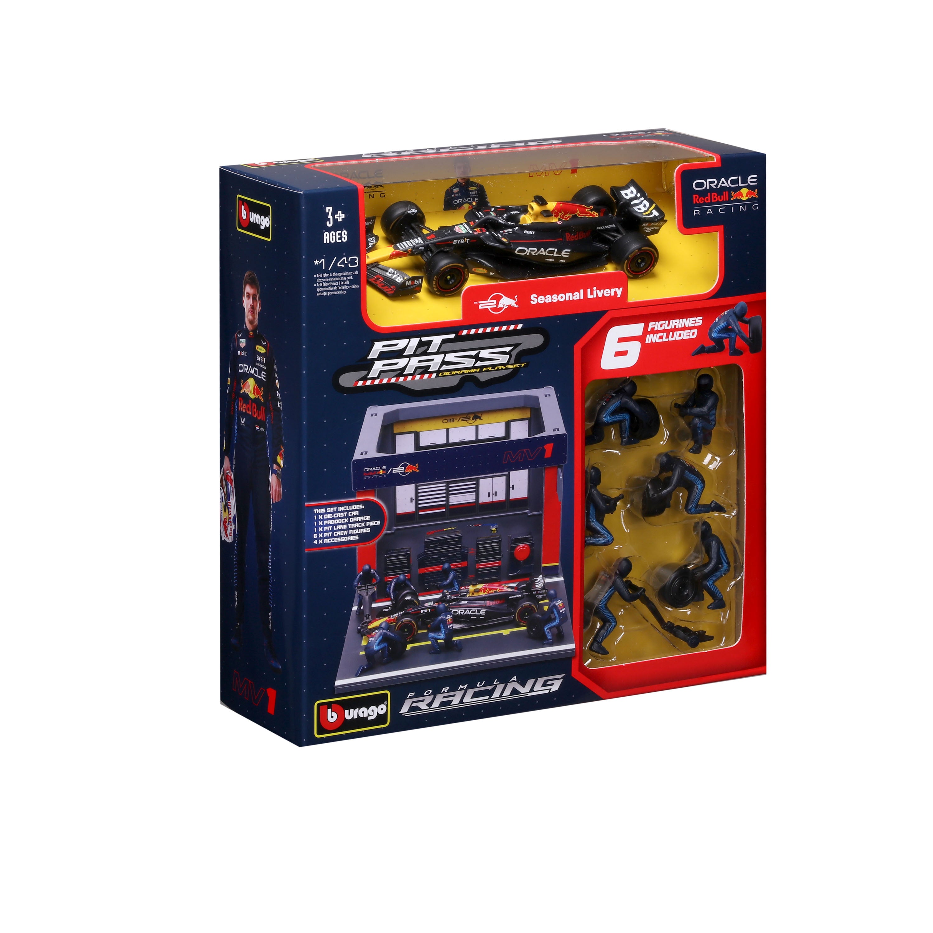 bburago-formula-1-red-bull-rb20-verstappen-boxenstopp-set-1-43-figuren image 2