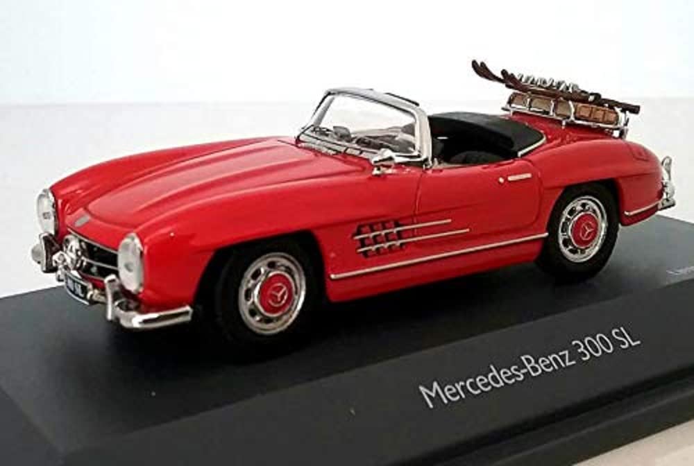 schuco-edition-mercedes-300sl-skiurlaub-modellauto-1-43-rot image 2