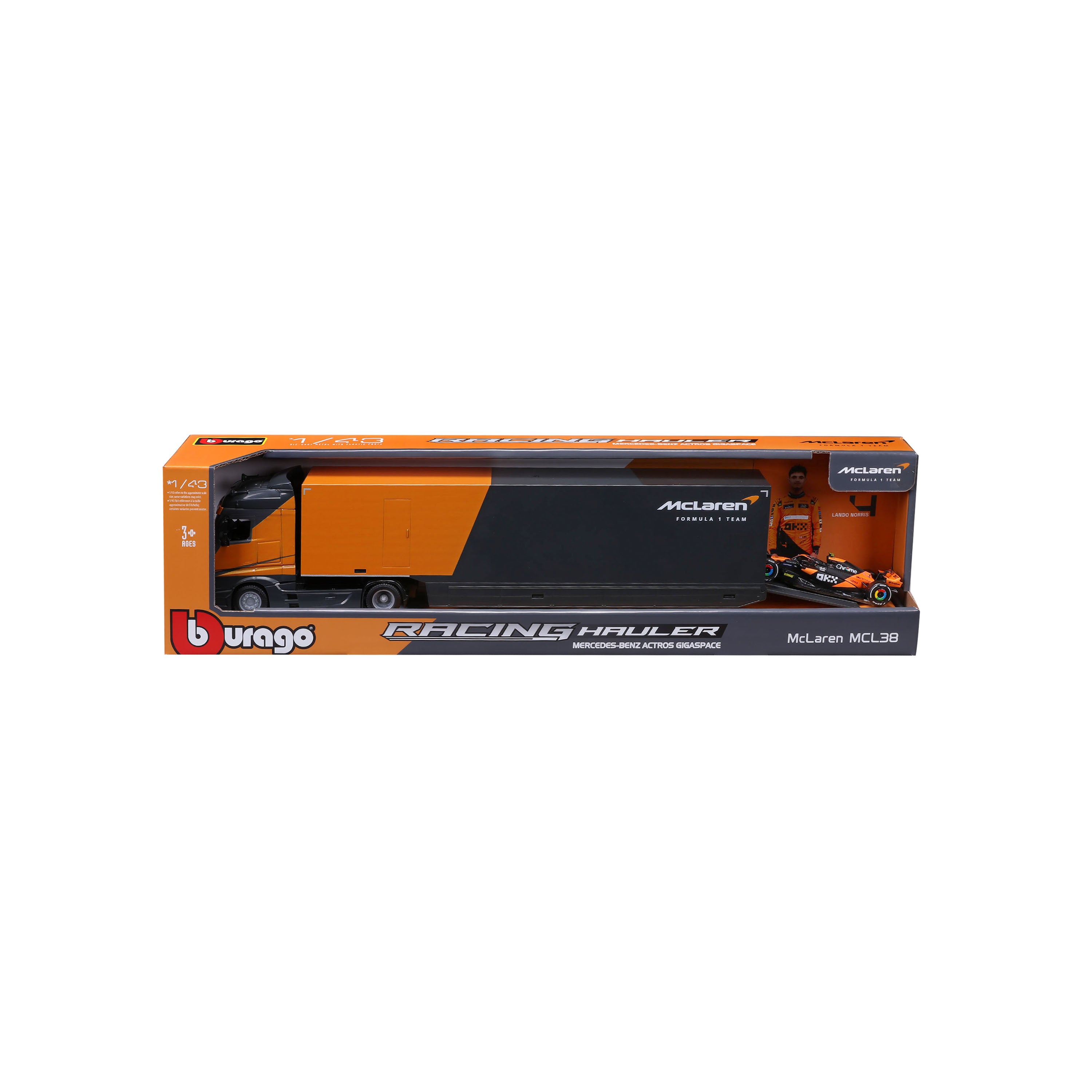 bburago-f1-mercedes-truck-mclaren-mcl38-set-1-43-norris image 3