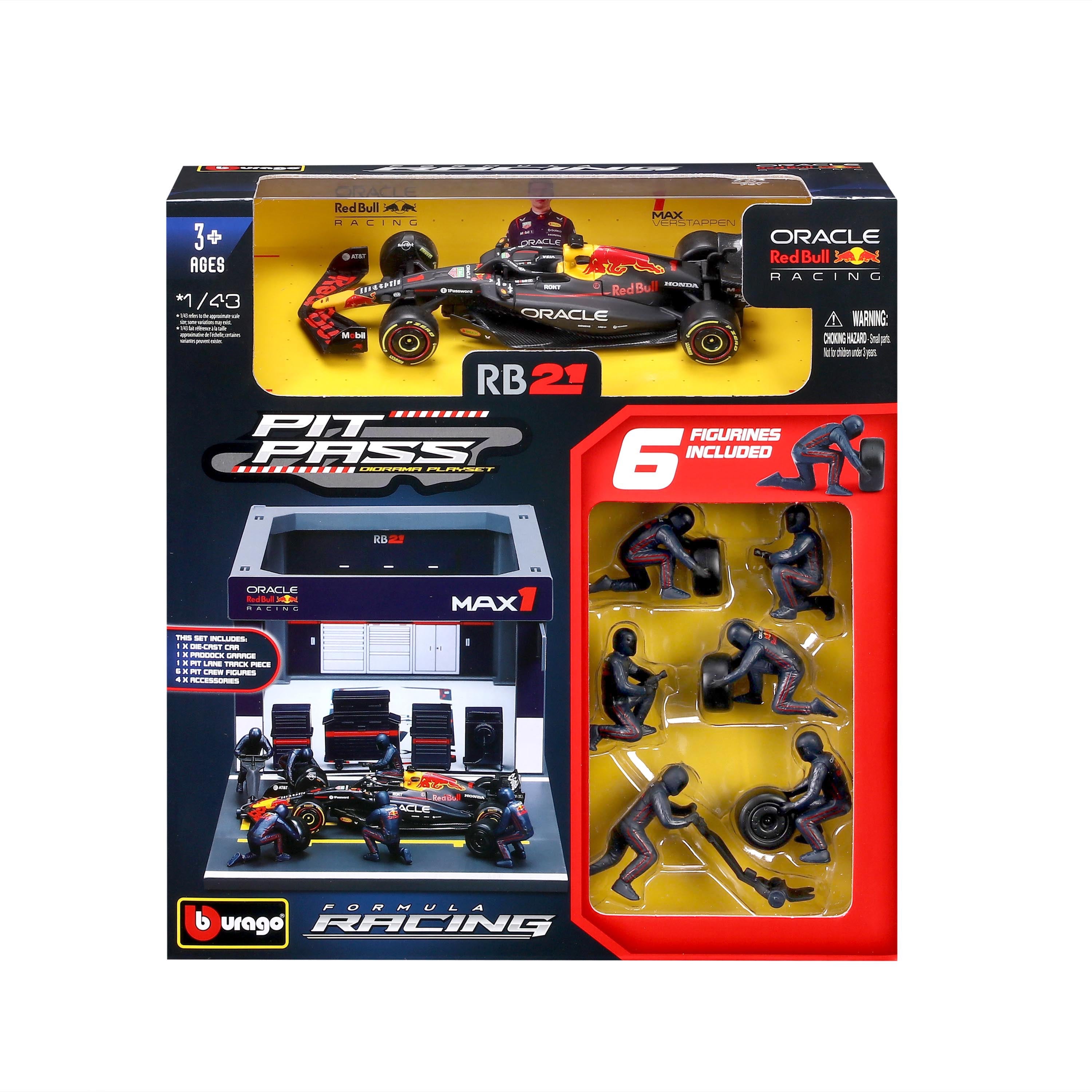 bburago-formula-1-red-bull-rb21-verstappen-pit-stop-diorama-1-43 image 5
