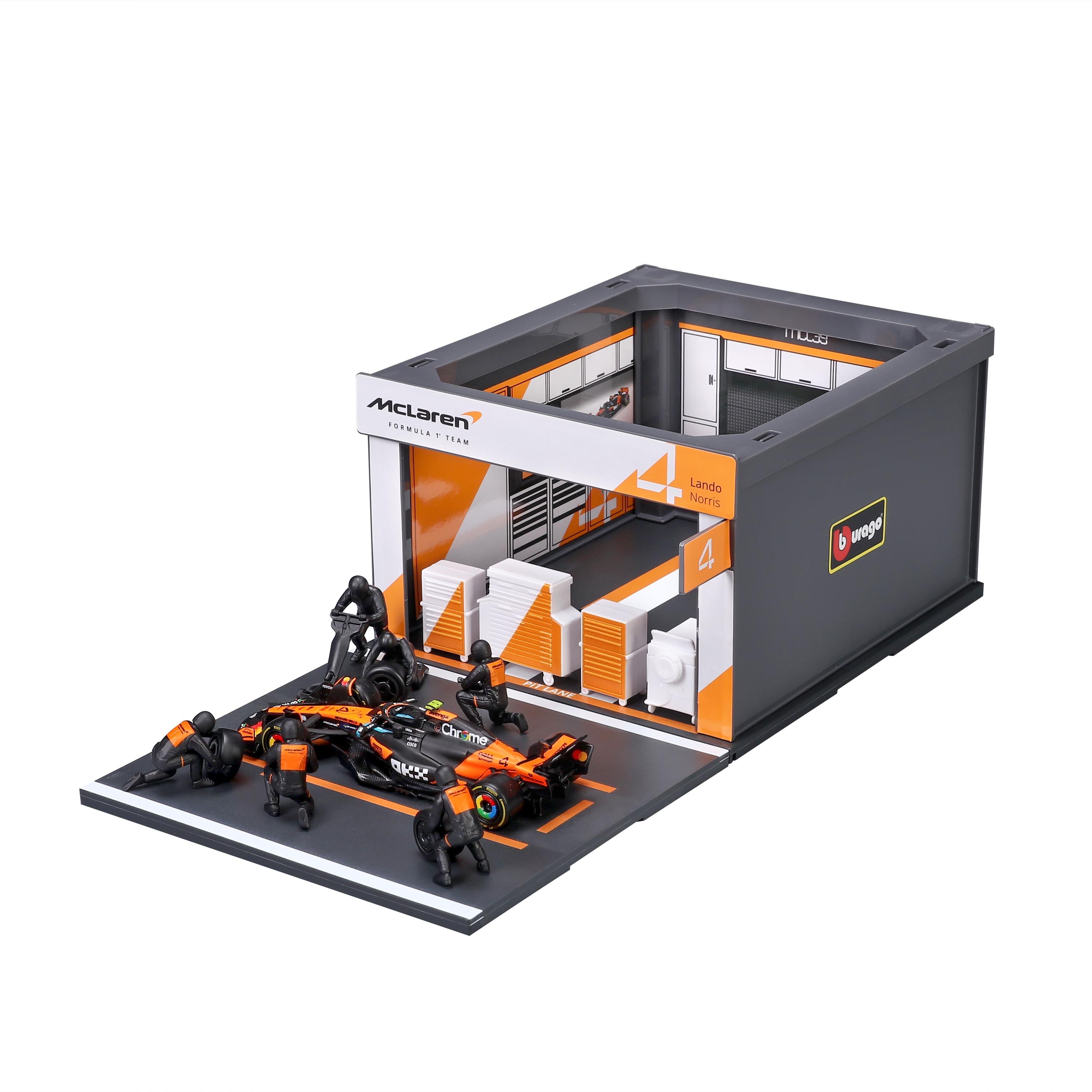 bburago-formula-1-mclaren-mcl39-modellauto-1-43-pit-stop-norris image 1