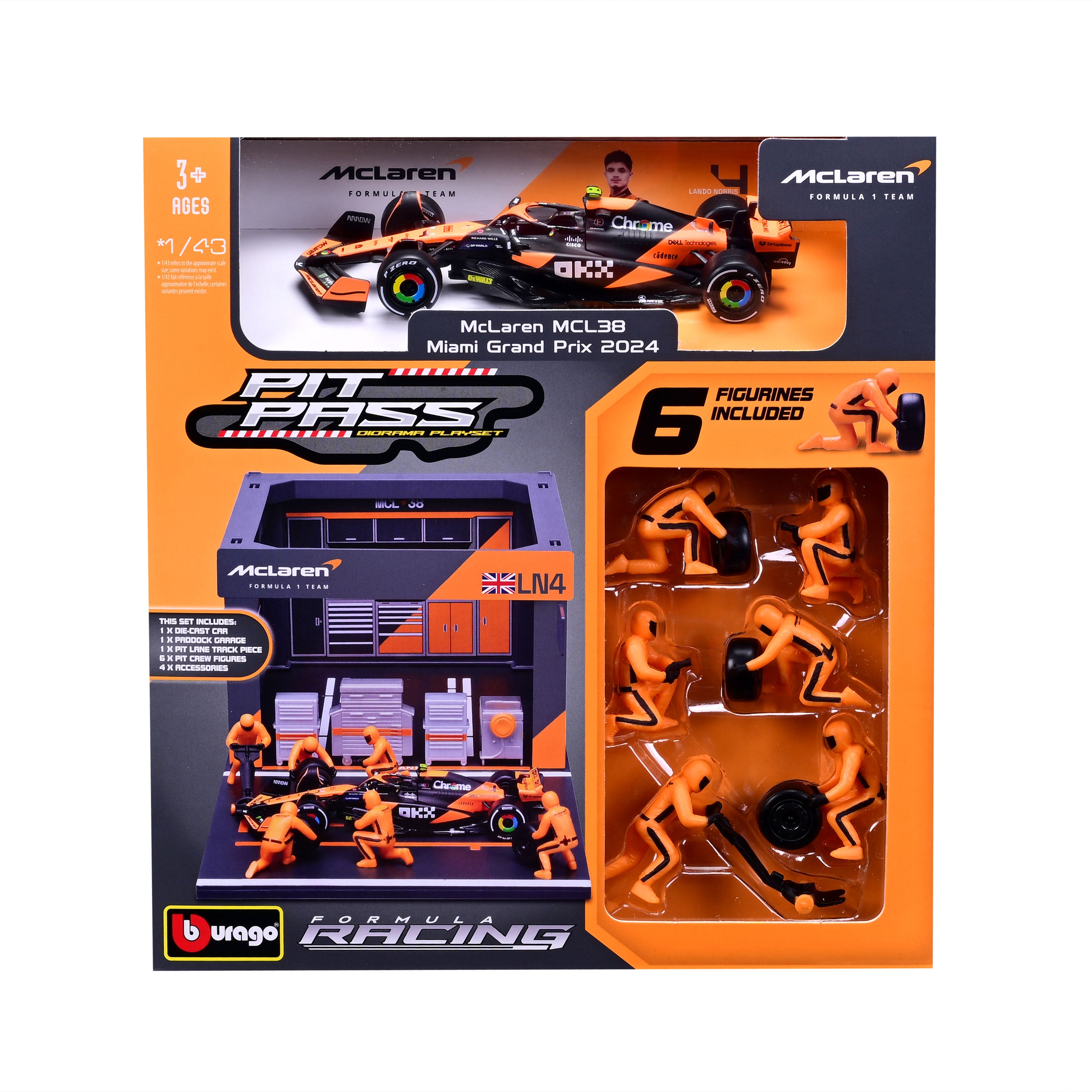 bburago-formula-1-mclaren-mcl38-pit-stop-modellauto-1-43-norris image 8