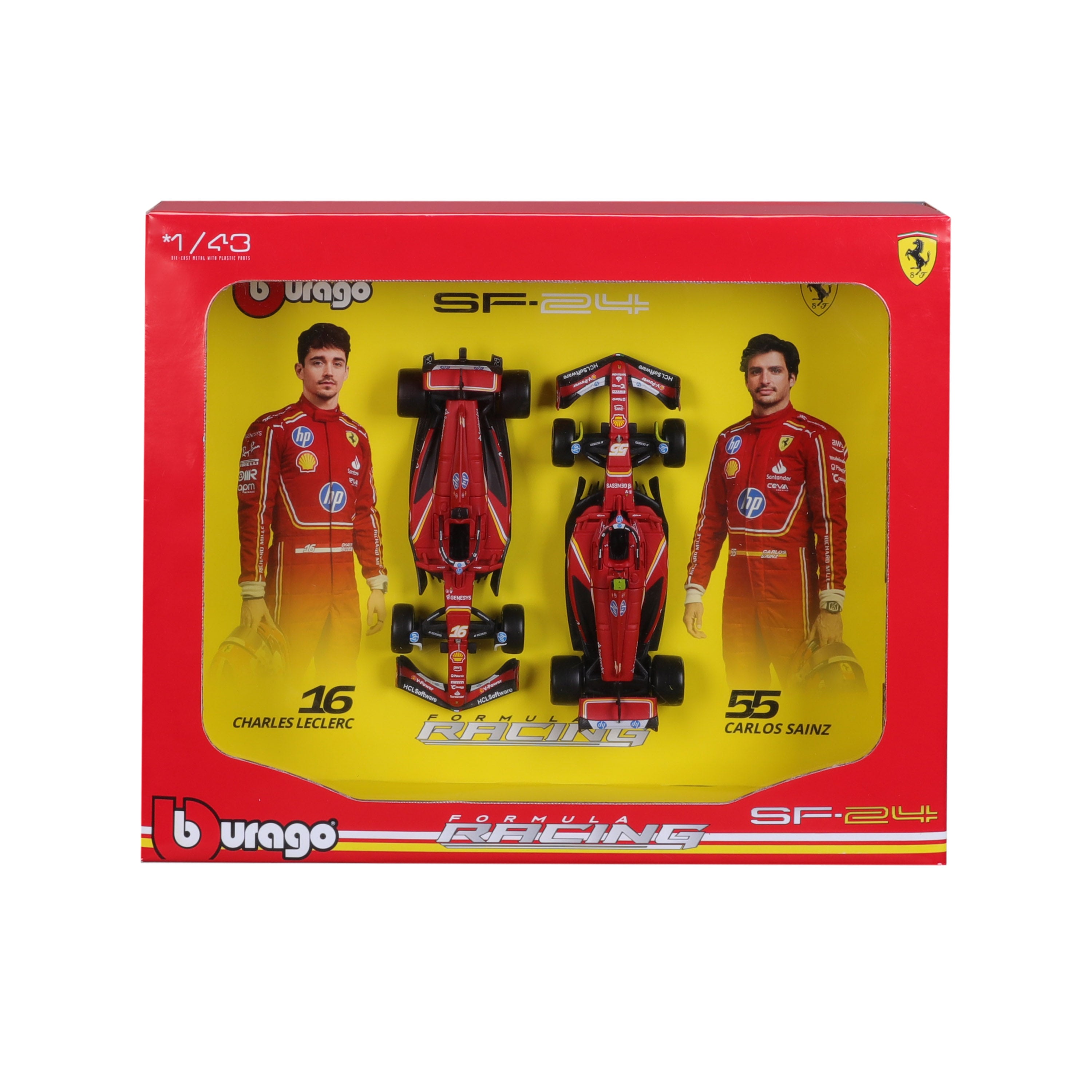 bburago-formula-1-ferrari-sf-24-leclerc-sainz-set-1-43-imola-2er image 3