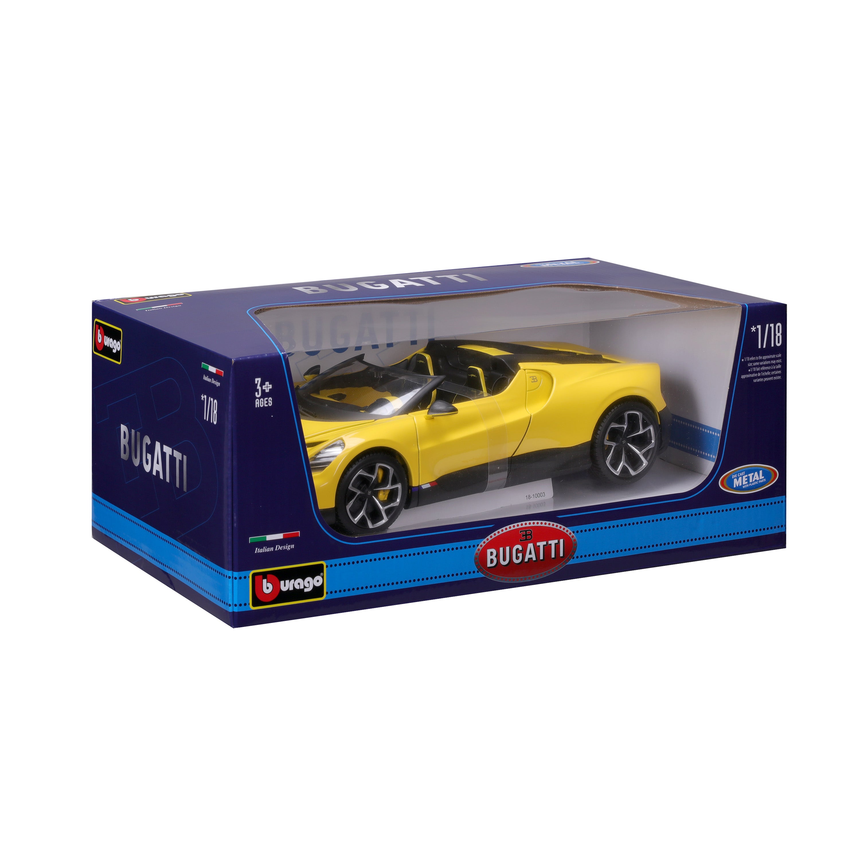 bburago-street-cars-bugatti-mistral-modellauto-1-18-gelb image 2