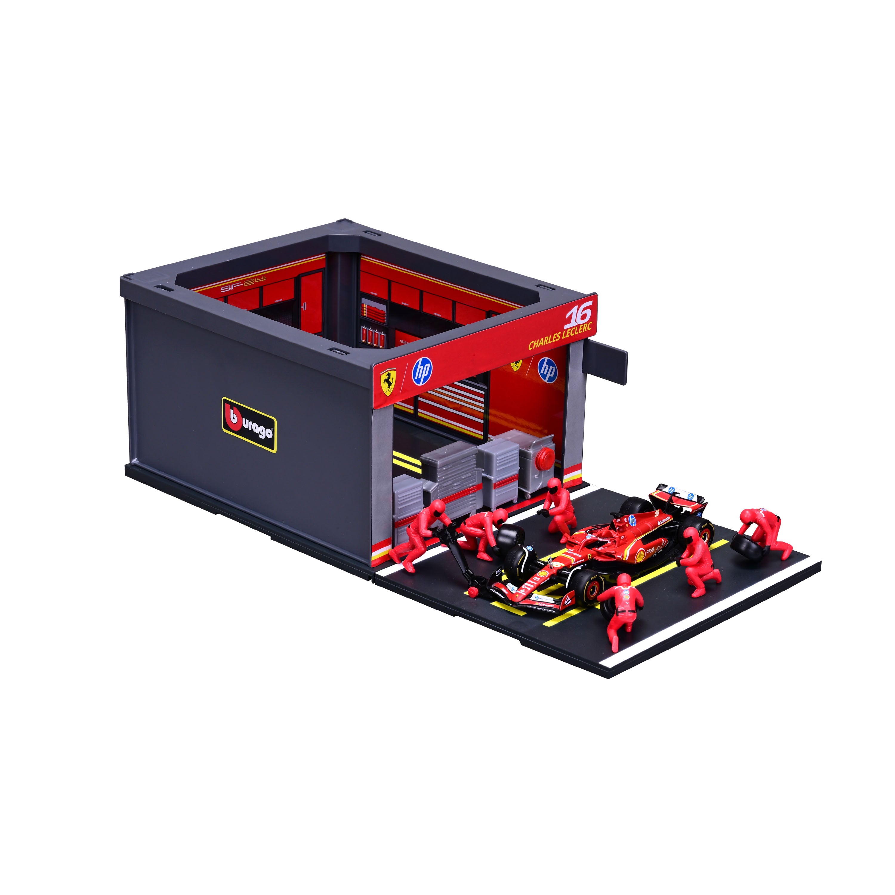 bburago-formula-1-ferrari-sf-24-pit-stop-set-1-43-leclerc image 5