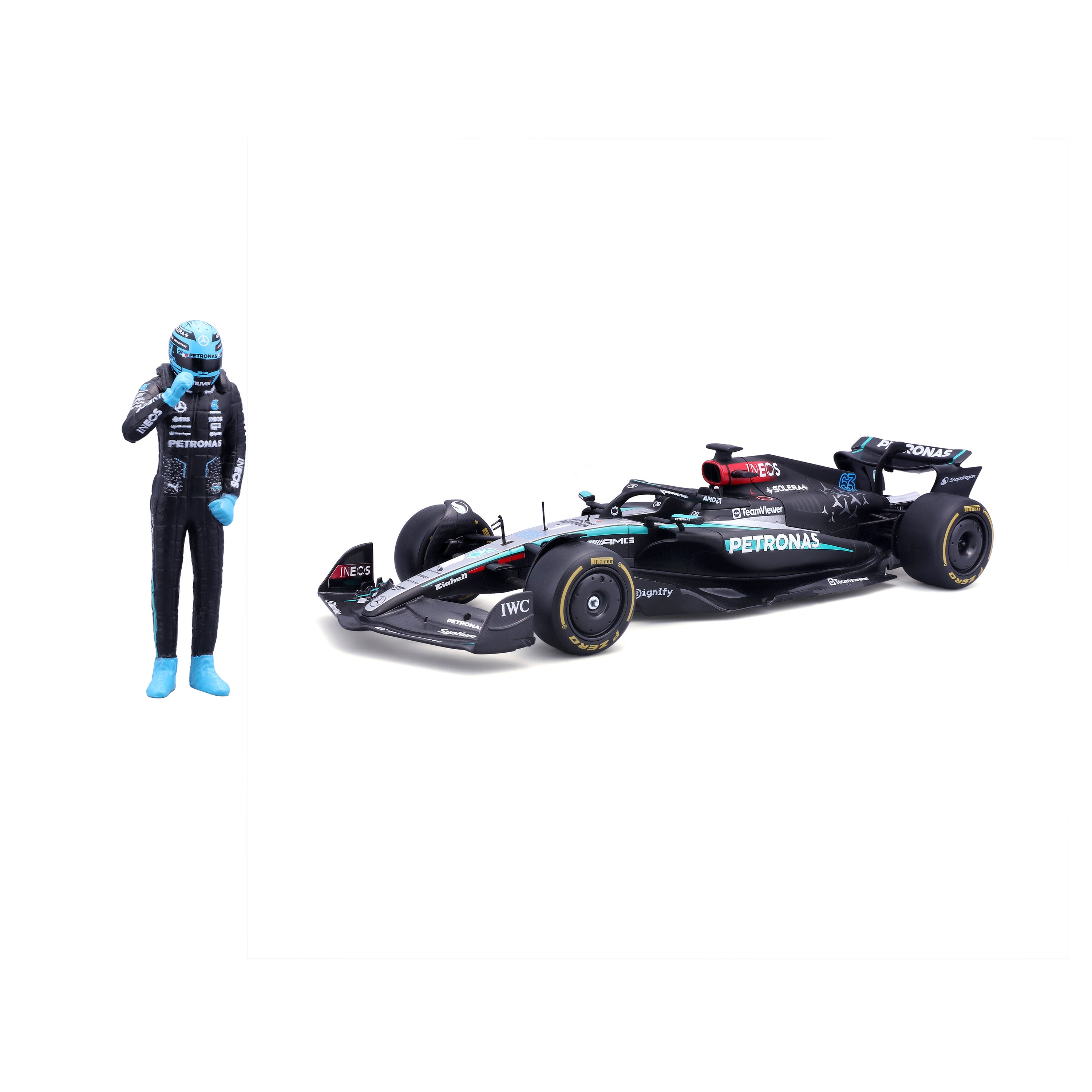 bburago-f1-mercedes-amg-w15-modellauto-1-24-russell-63 image 1