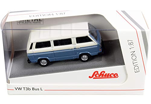 schuco-edition-vw-t3a-bus-l-modellauto-1-87-blau-wei image 5