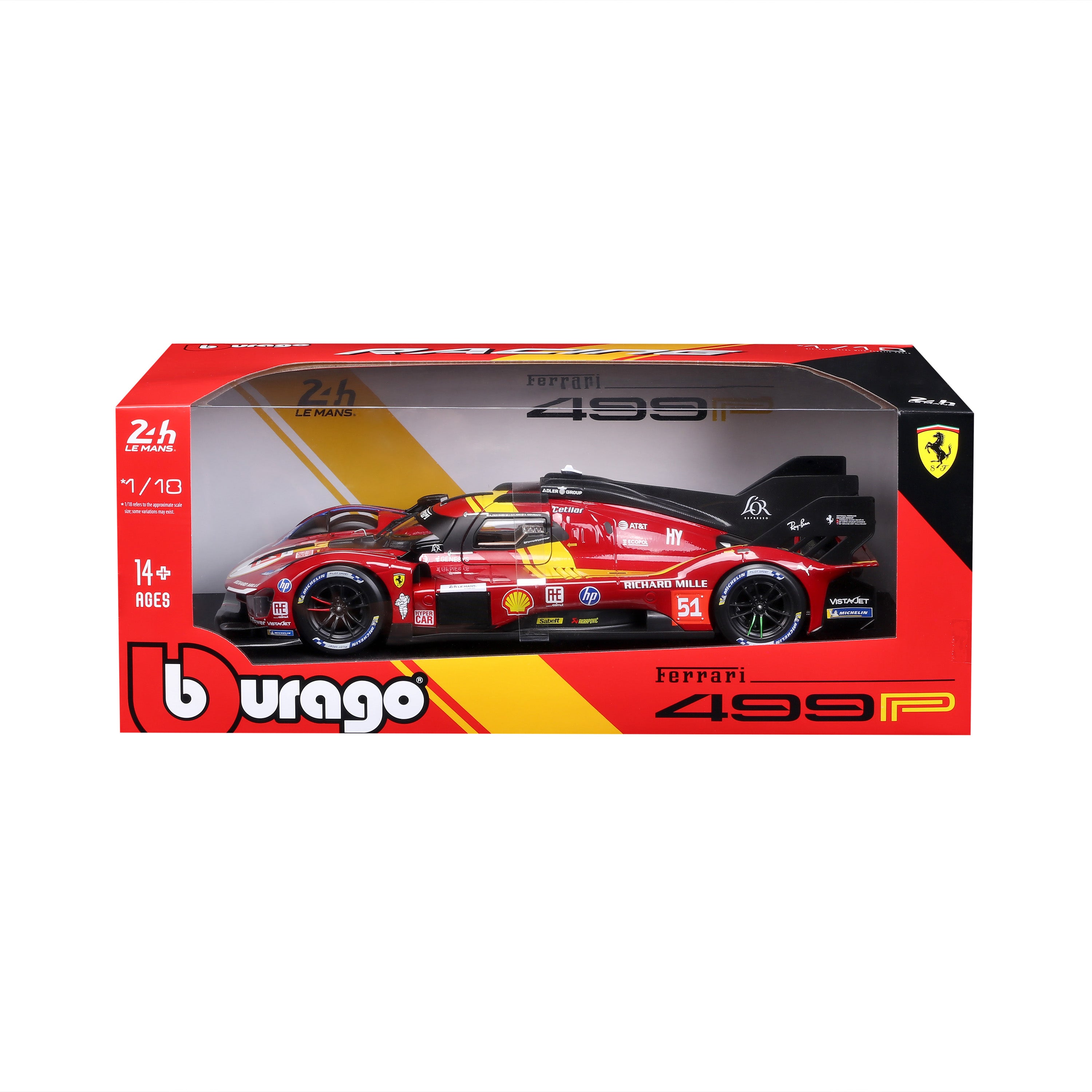 bburago-racing-ferrari-499p-hypercar-modellauto-1-18-nr-51 image 8