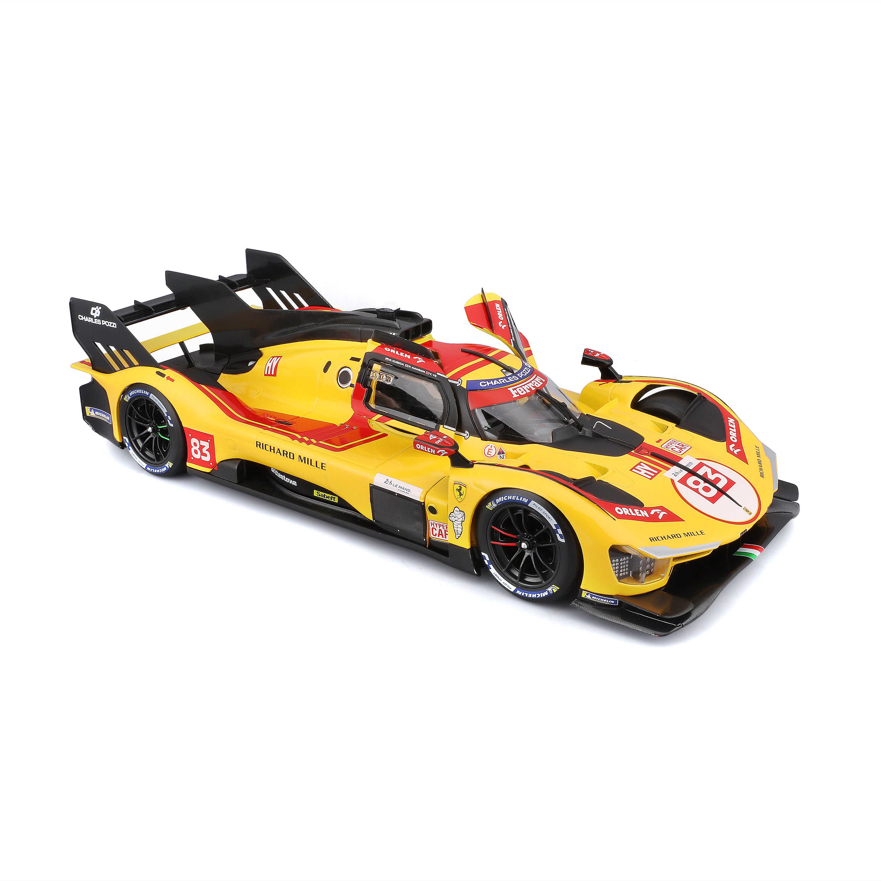 bburago-racing-ferrari-499p-83-modellauto-1-18-hypercar-gelb image 6