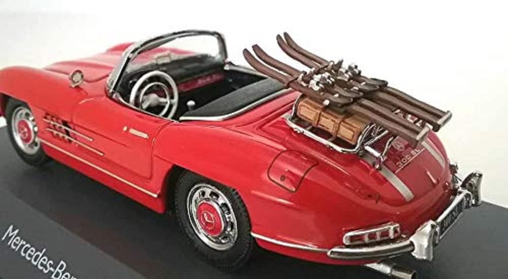 schuco-edition-mercedes-300sl-skiurlaub-modellauto-1-43-rot image 4