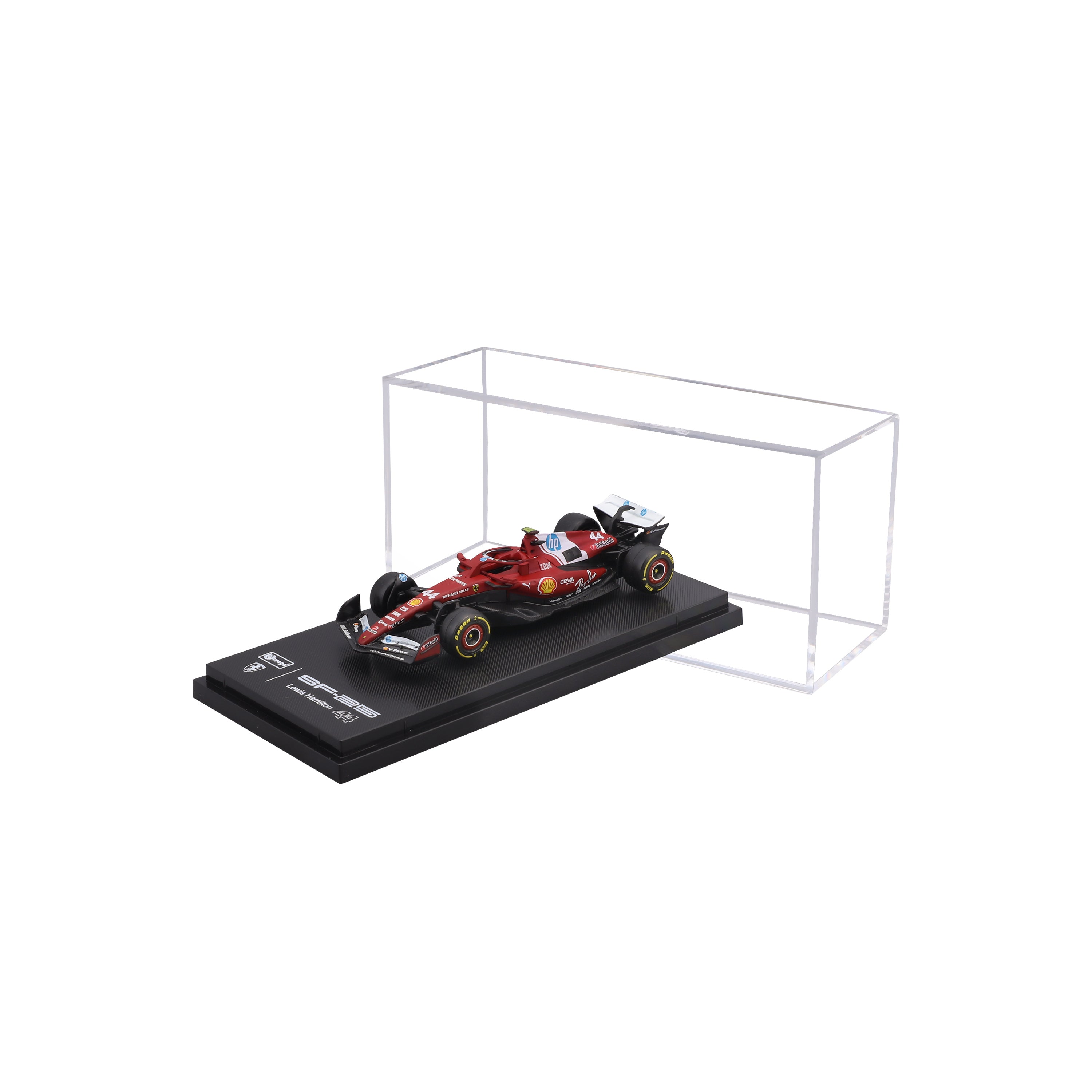 bburago-f1-ferrari-sf-25-hamilton-44-modellauto-1-64-rot-vitrine image 1