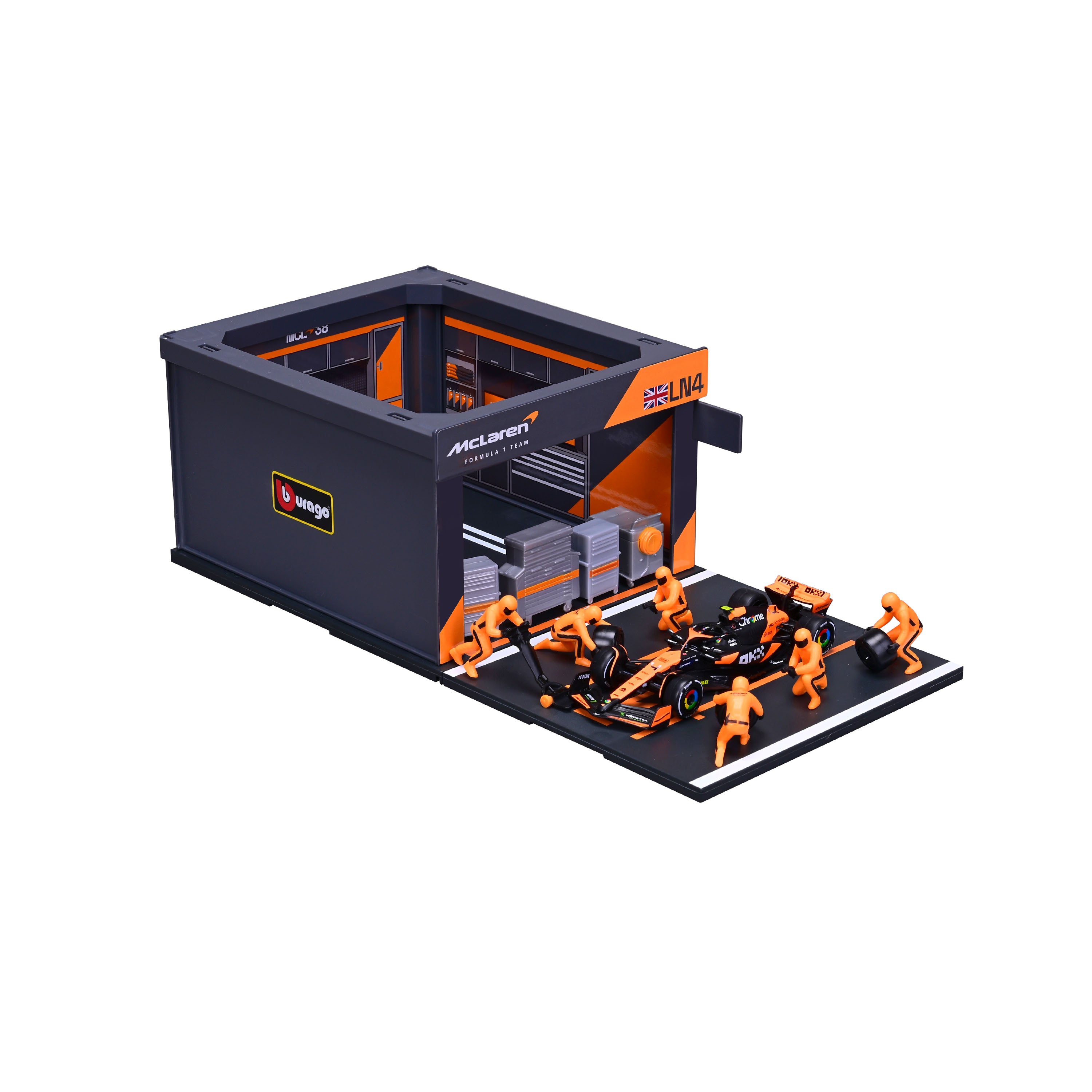 bburago-formula-1-mclaren-mcl38-pit-stop-modellauto-1-43-norris image 3