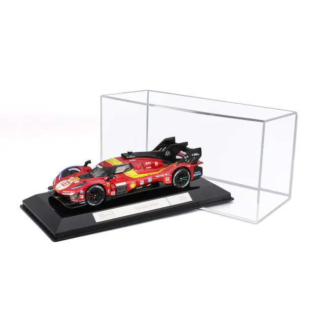 bburago-racing-ferrari-499p-51-modellauto-1-43-mit-vitrine-rot image 1