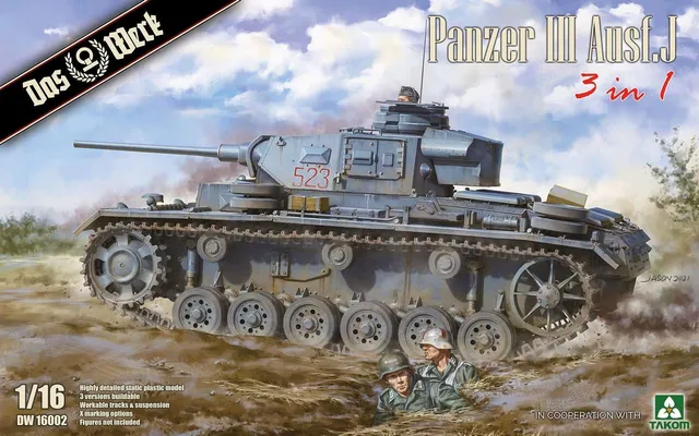 das-werk-dw16002-panzer-iii-ausf-j-modellbausatz-1-16-3in1 image 1