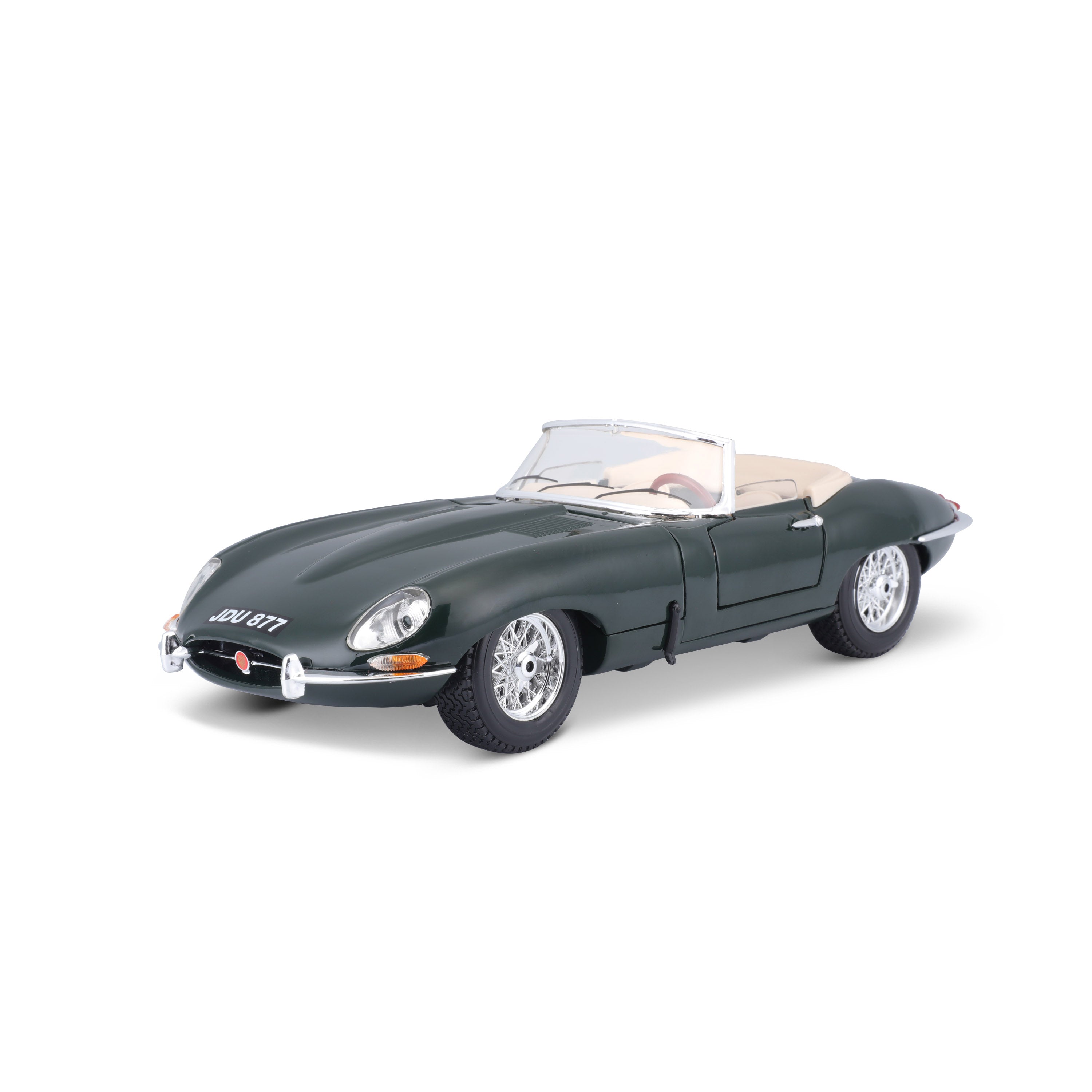 bburago-street-cars-jaguar-e-type-cabriolet-1-18-modellauto-gr-n image 1